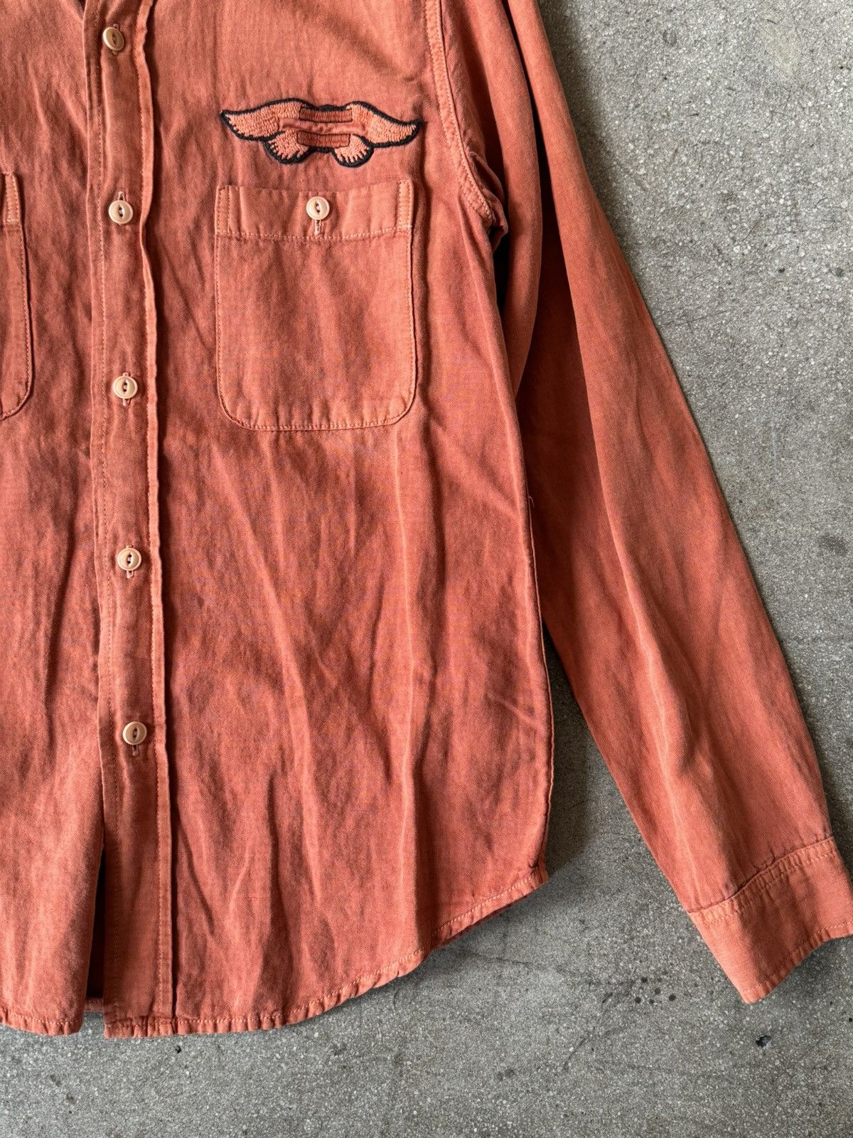 Visvim Visvim Linen Rust Mud Color Garment Dyed Work Shirt Size US M / EU 48-50 / 2 - 3 Thumbnail