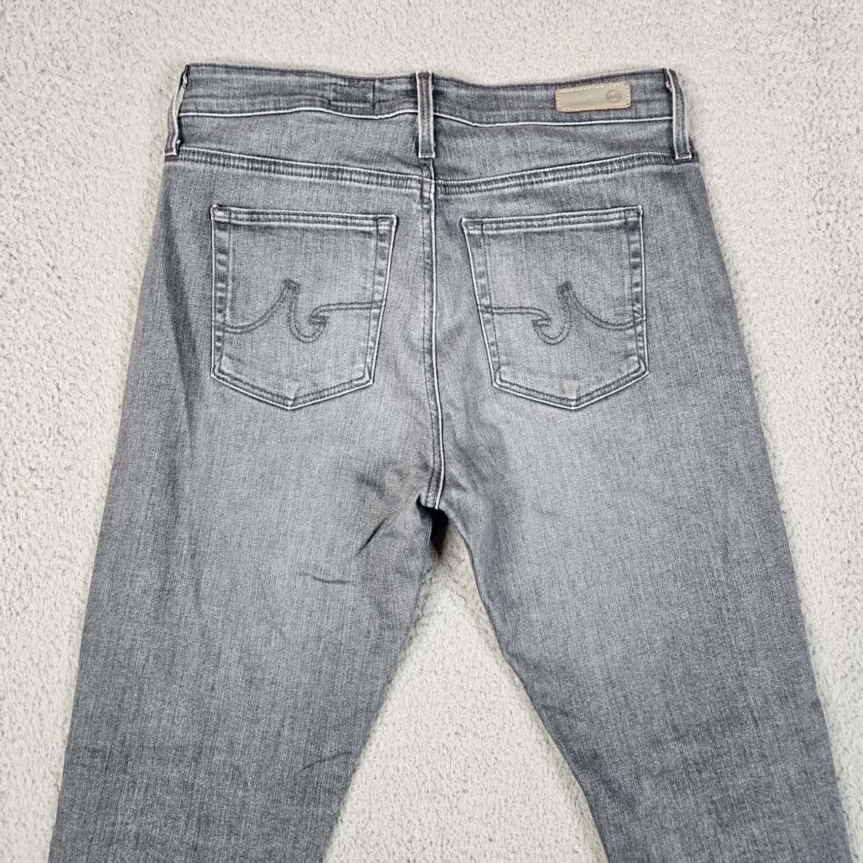 Farah AG Adriano Goldschmied Jeans Skinny Mid Rise Gray 29R Women Regular Denim Cotton Polyester Spandex GG Farrah Slim Belted Everyday Vintage No Size 29" - 6 Thumbnail