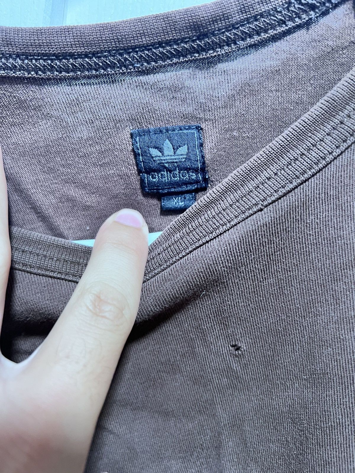 Adidas Vintage brown Adidas three stripe tee Size US XL / EU 56 / 4 - 3 Thumbnail