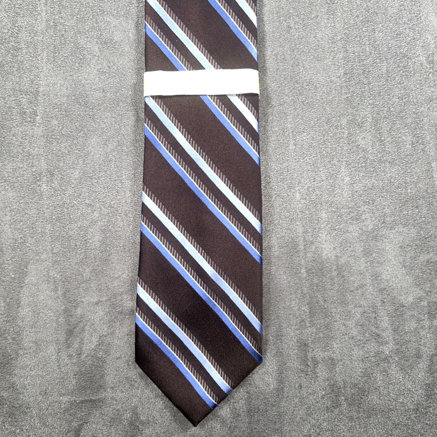 Michael Kors Michael Kors Silk Necktie Striped Repp Brown Blue 59 Inch Size ONE SIZE - 2 Thumbnail