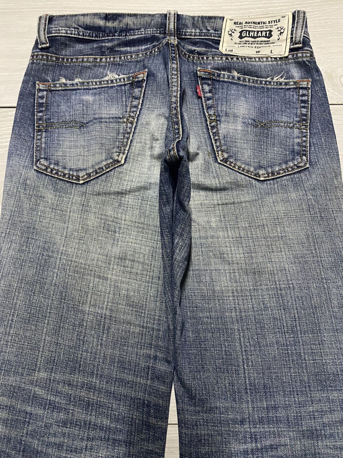 If Six Was Nine Vintage Real Authentic Style GLHeart Flare Faded Blue Size US 31 - 4 Thumbnail
