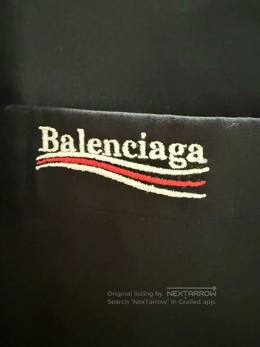 Balenciaga black long sleeve shirt with embroidery. Size US L / EU 52-54 / 3 - 3 Thumbnail