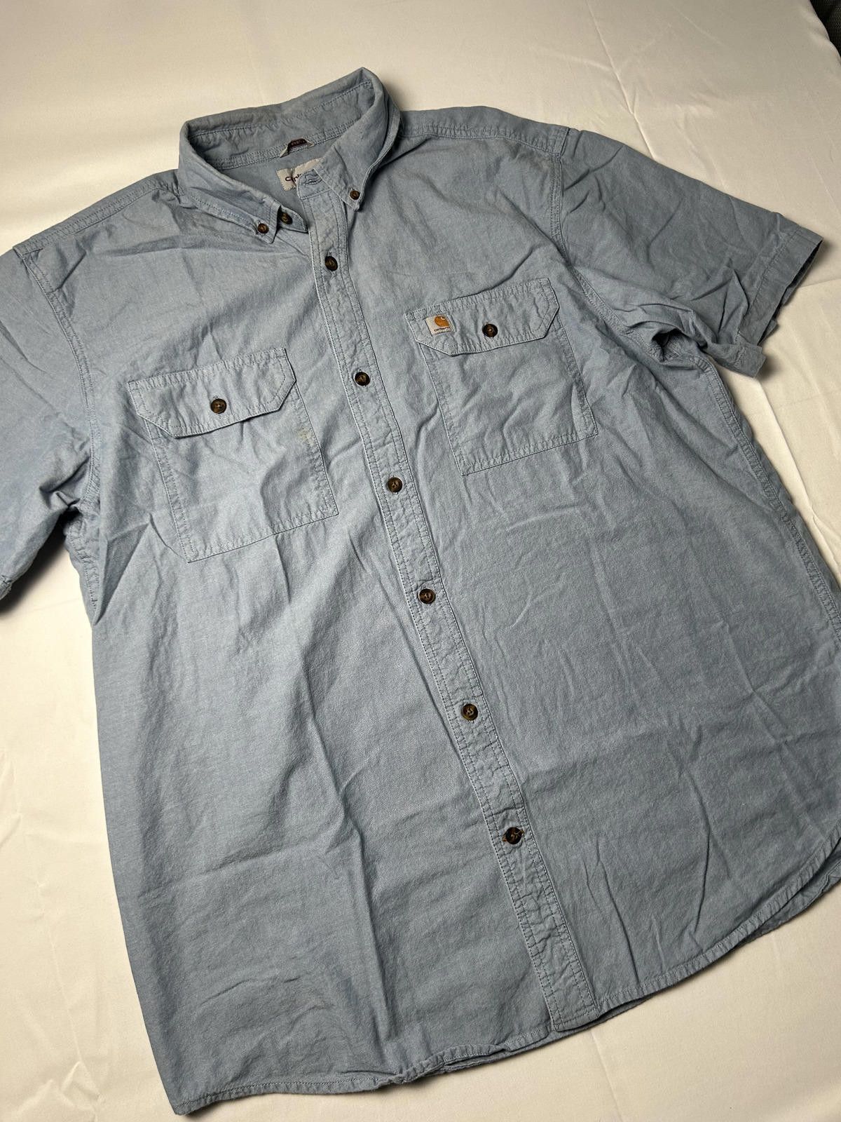 Carhartt Carhartt Pocket Shirt Heavyweight Overshirt Workwear Blue Size US XL / EU 56 / 4 - 2 Thumbnail