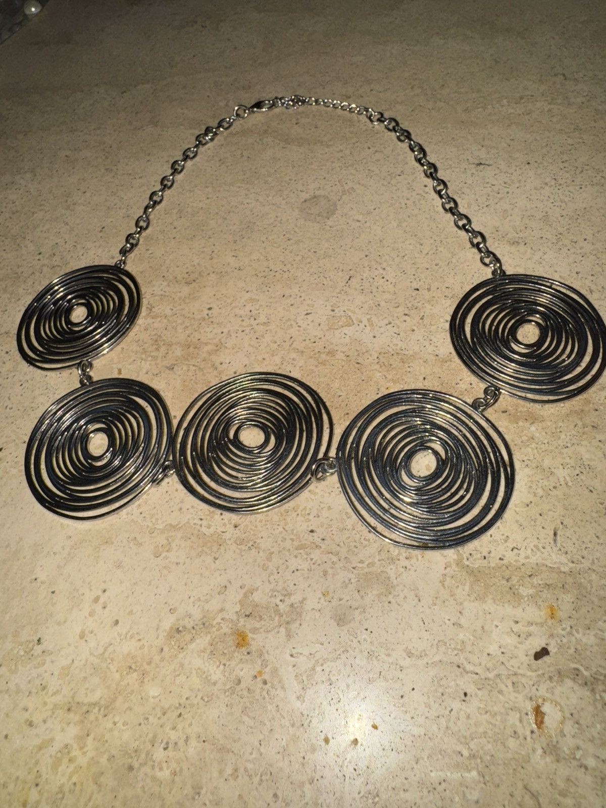 Vintage Paparazzi Spiral Necklace “Silver” Size ONE SIZE - 3 Thumbnail