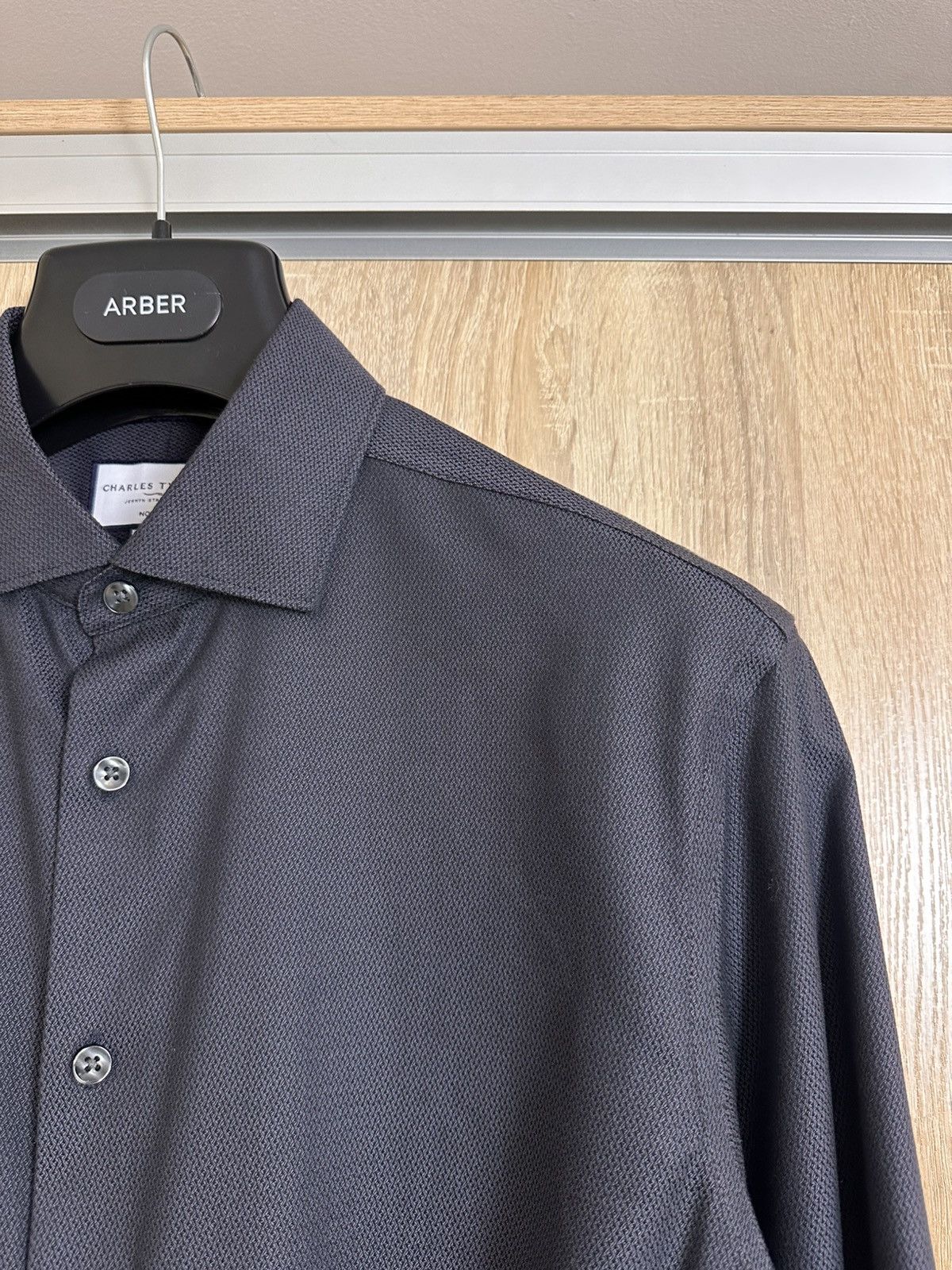Charles Tyrwhitt 🔥 Charles Tyrwhitt Non Iron Slim Fit Button Up Shirt Cotton Size US XL / EU 56 / 4 - 3 Thumbnail