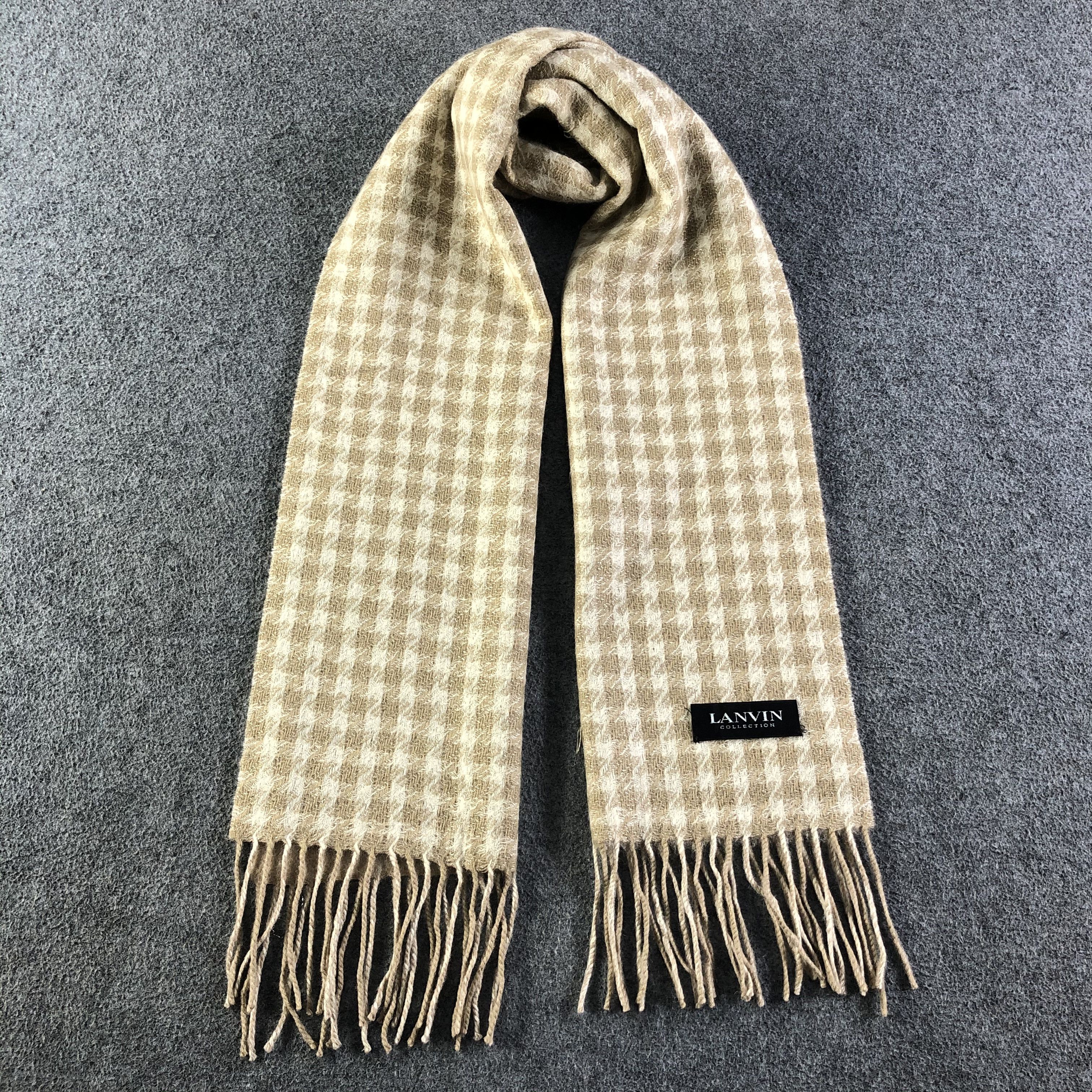 Lanvin Houndstooth Scarf / Muffler / Neckwear P445