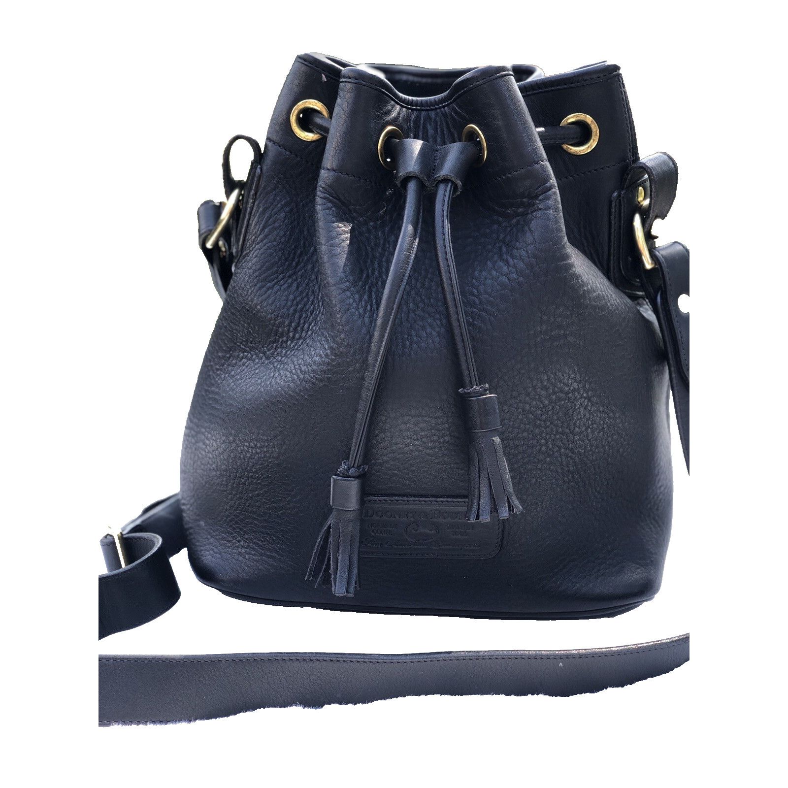 Dooney & Bourke Dooney And Bourke Black Leather Drawst Crossbody Bag B000538 Size ONE SIZE - 2 Thumbnail