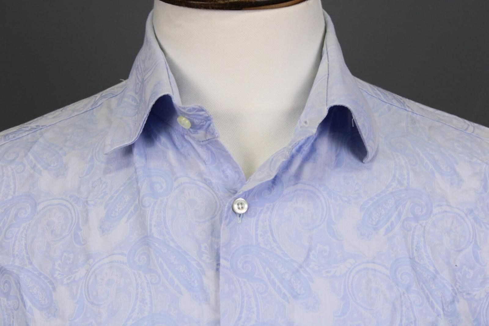 Etro Etro Milano Blue Paisley Button Down Shirt Size 41 Size US M / EU 48-50 / 2 - 6 Thumbnail