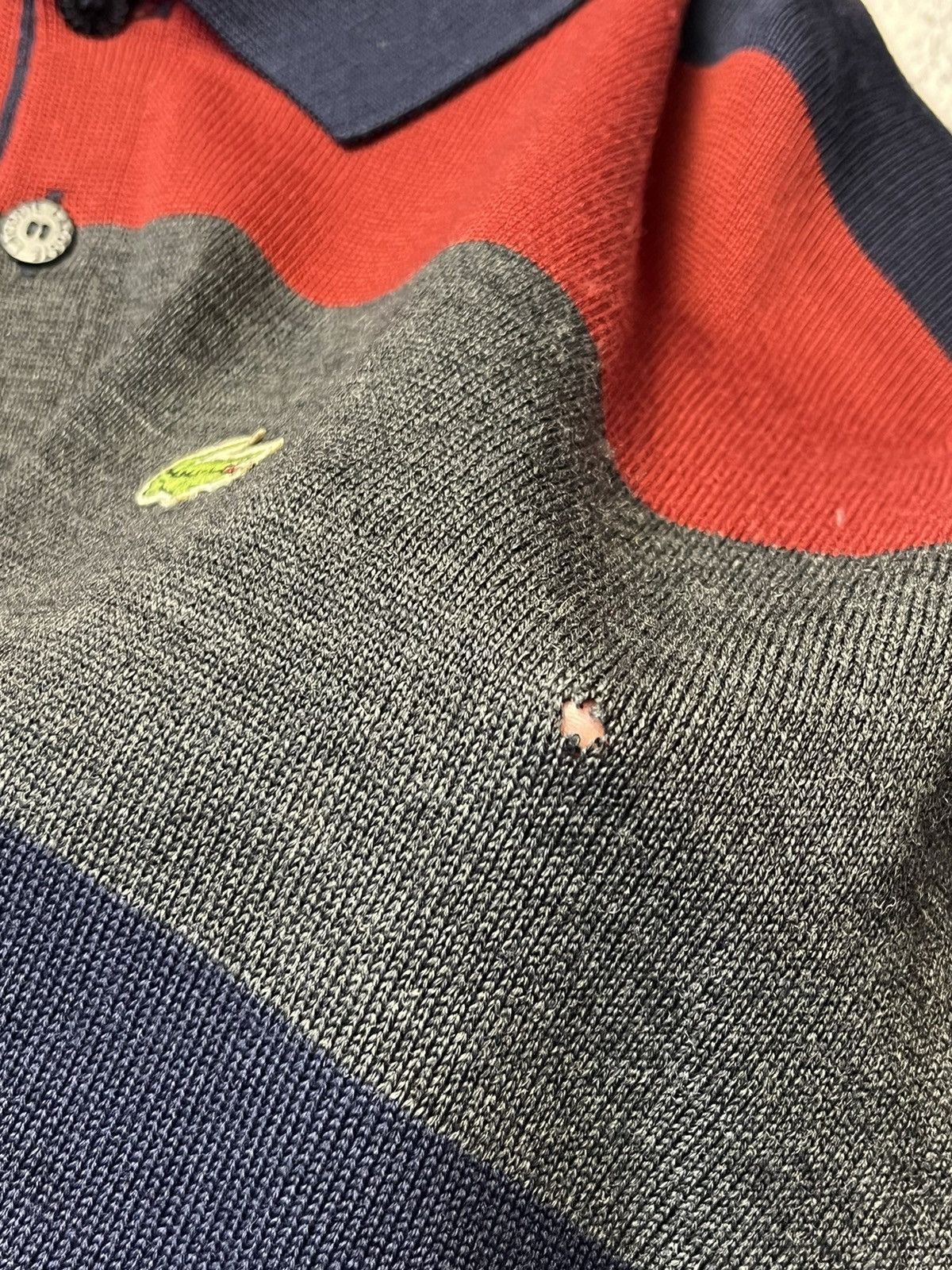 Lacoste Vintage Lacoste Polo Sweater Long sleeve Distressed Y2K Size US XL / EU 56 / 4 - 17 Thumbnail
