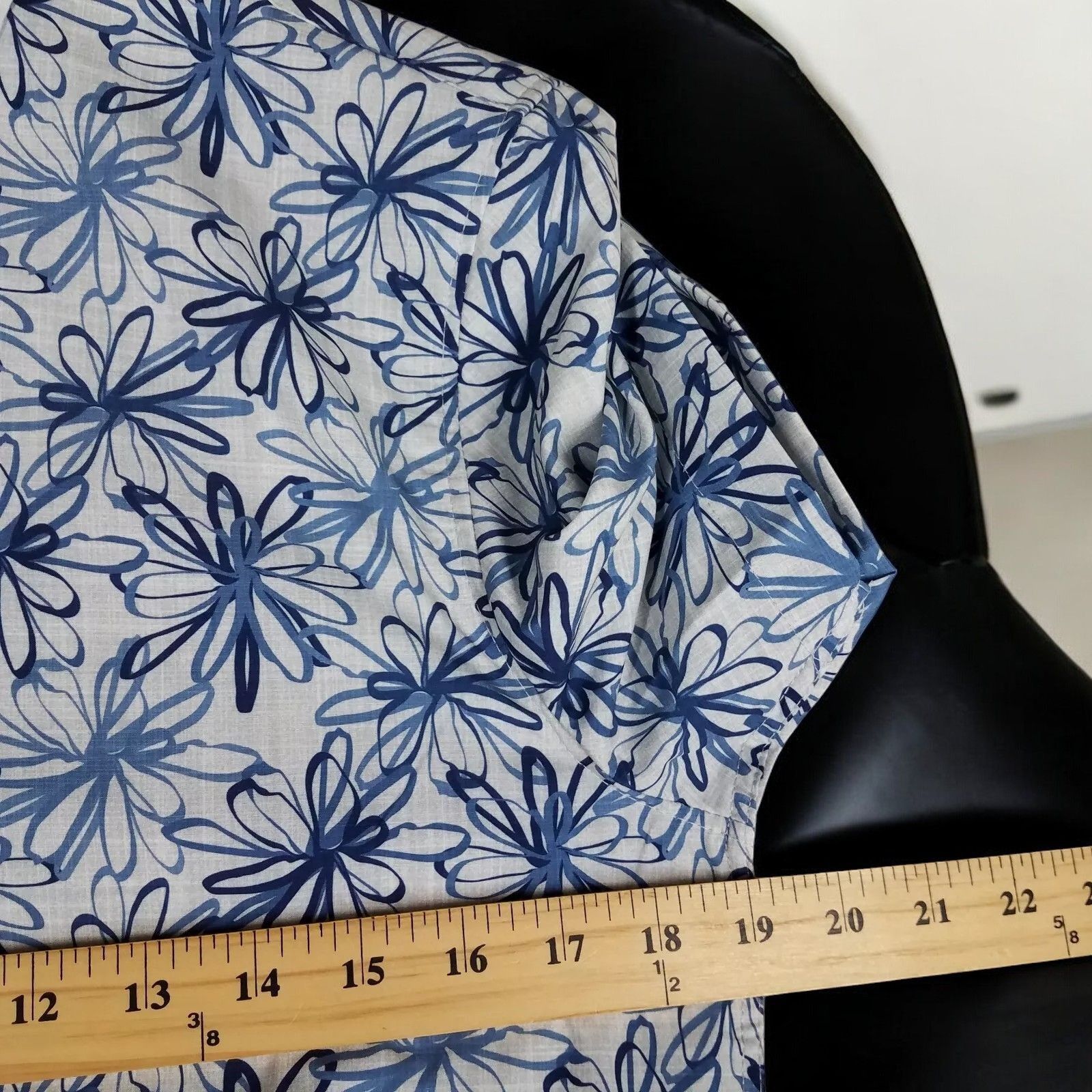 Designer Con.Struct Mens Slim Fit Blue Stretch Floral Shirt Small Size US S / EU 44-46 / 1 - 8 Thumbnail