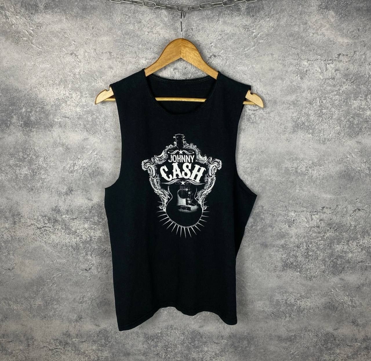 Band Tees Johnny Cash Tank Top Men's Size M Black Sleeveless ` Size US M / EU 48-50 / 2 - 1 Thumbnail