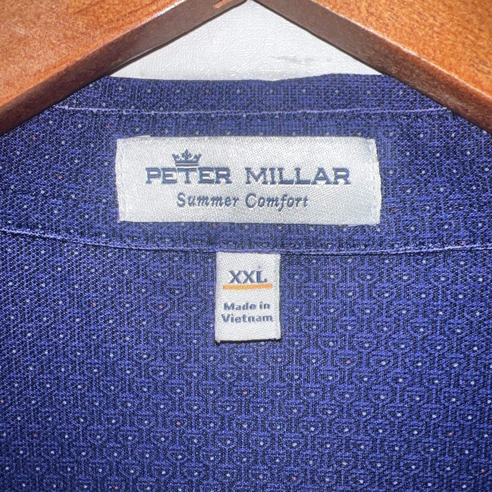 Peter Millar VINTAGE Peter Millar Summer Comfort Polo Shirt Mens XL Blue Size US XL / EU 56 / 4 - 3 Thumbnail
