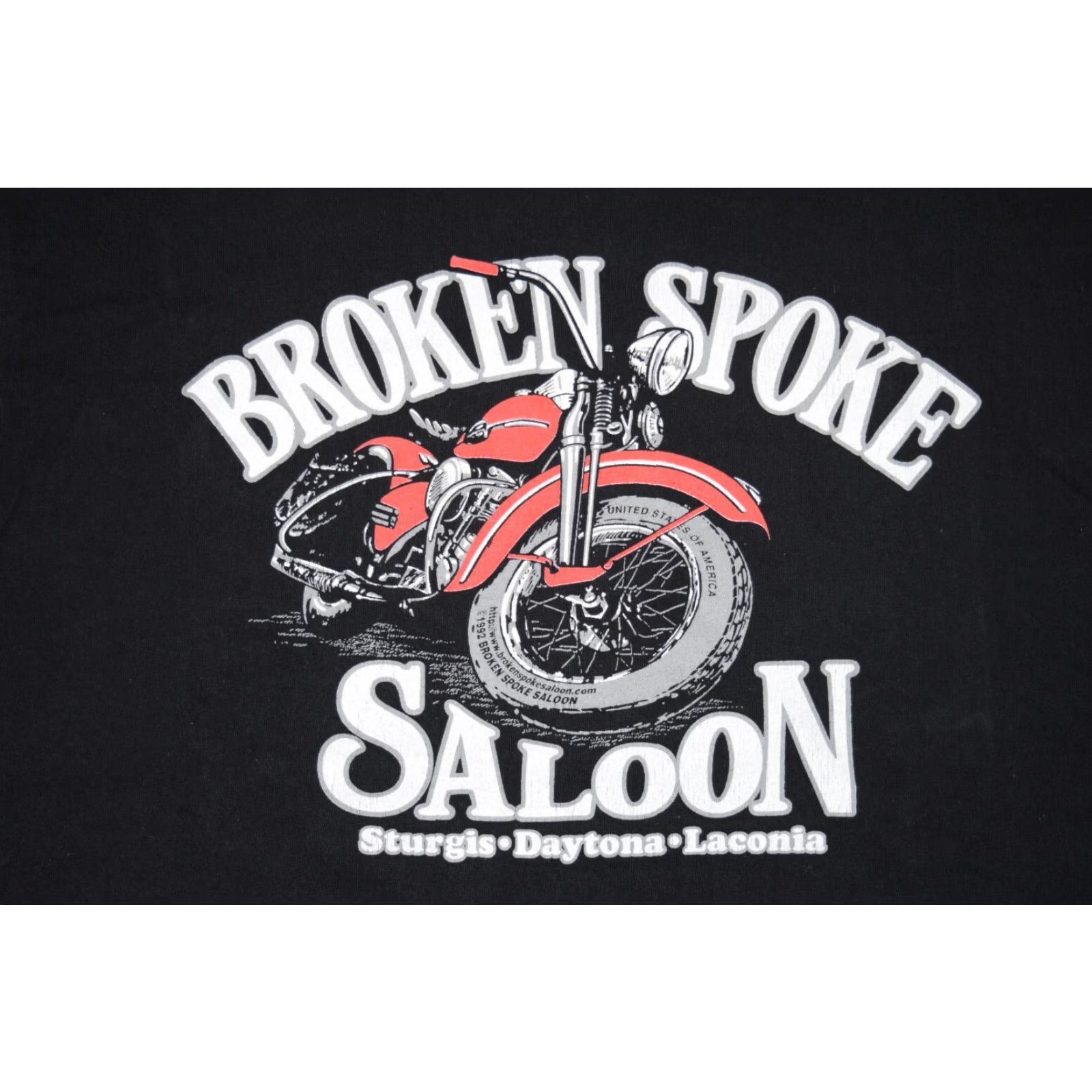 Vintage VINTAGE Broken Spoke Saloon BIKER T-Shirt Adult Large Black 90s Punk Mens Size US L / EU 52-54 / 3 - 2 Thumbnail