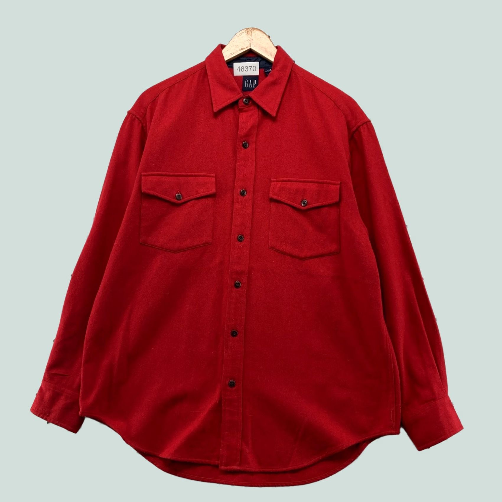 Gap VINTAGE GAP Wool Button Up Shirt Mens M Red Plaid 90s Long Sleeve Casual Button-Up Size US M / EU 48-50 / 2 - 1 Thumbnail