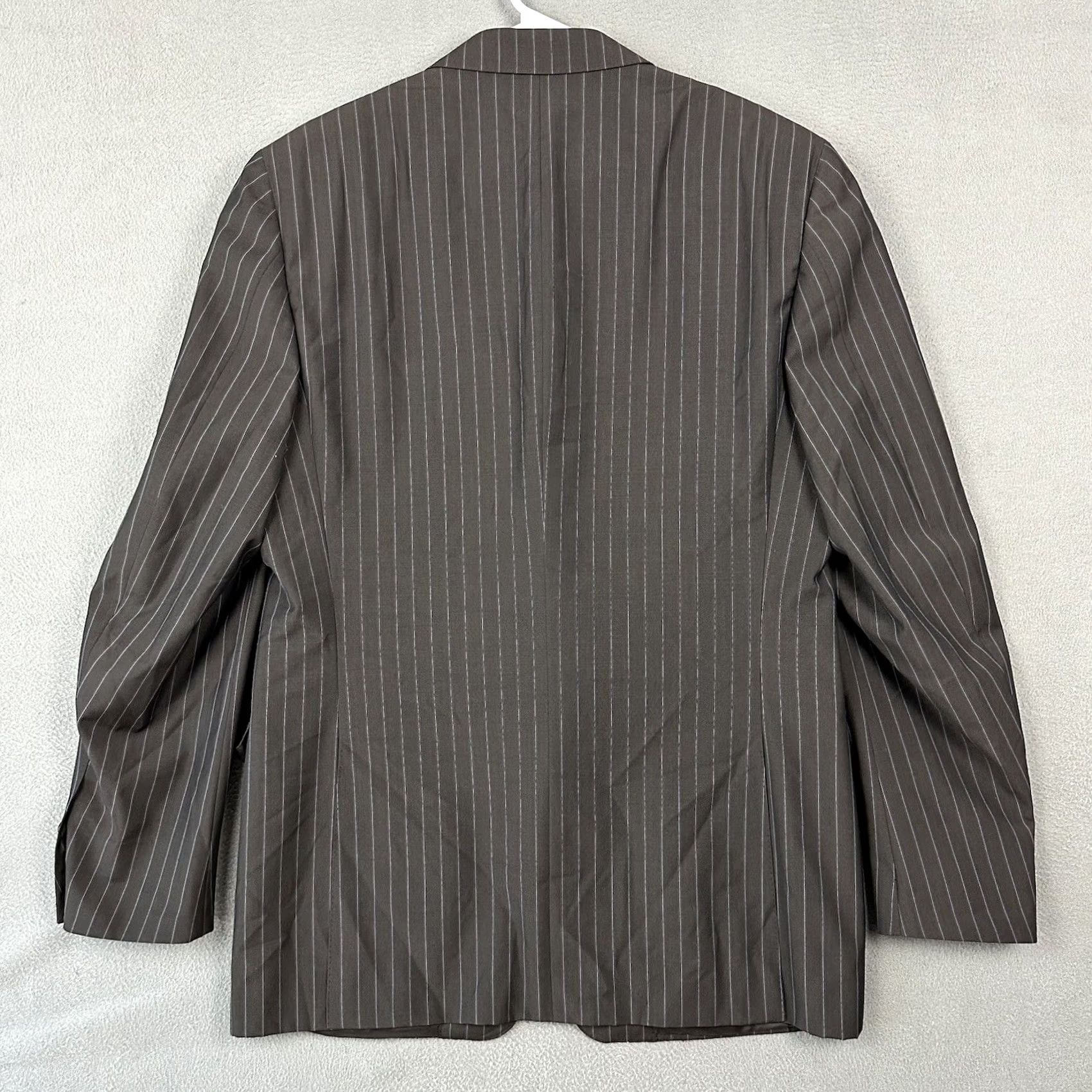 Canali Canali Blazer Wool Stripe Brown 42L Single-Breasted Notch Lapel Men Regular EUC XS? Size 42R - 2 Thumbnail