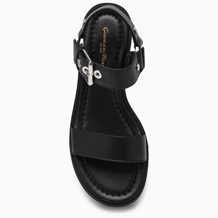 Gianvito Rossi o1d2blof0824 Leather Sandals in Black Size US 7.5 / IT 37.5 - 3 Thumbnail