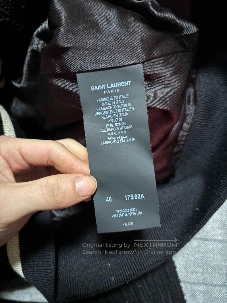 Saint Laurent Paris Saint Laurent Paris Black Samurai Sparkle Baseball Jacket Size US S / EU 44-46 / 1 - 8 Thumbnail