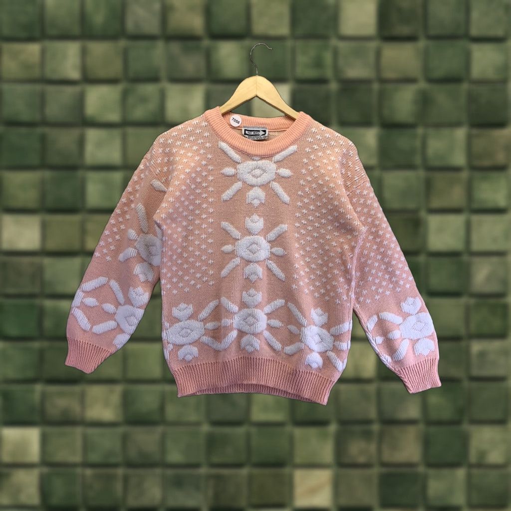 Vintage VINTAGE No Way Knit Sweater Peach M 1980-90s Made in USA-7056 Mens Size M / US 6-8 / IT 42-44 - 1 Thumbnail
