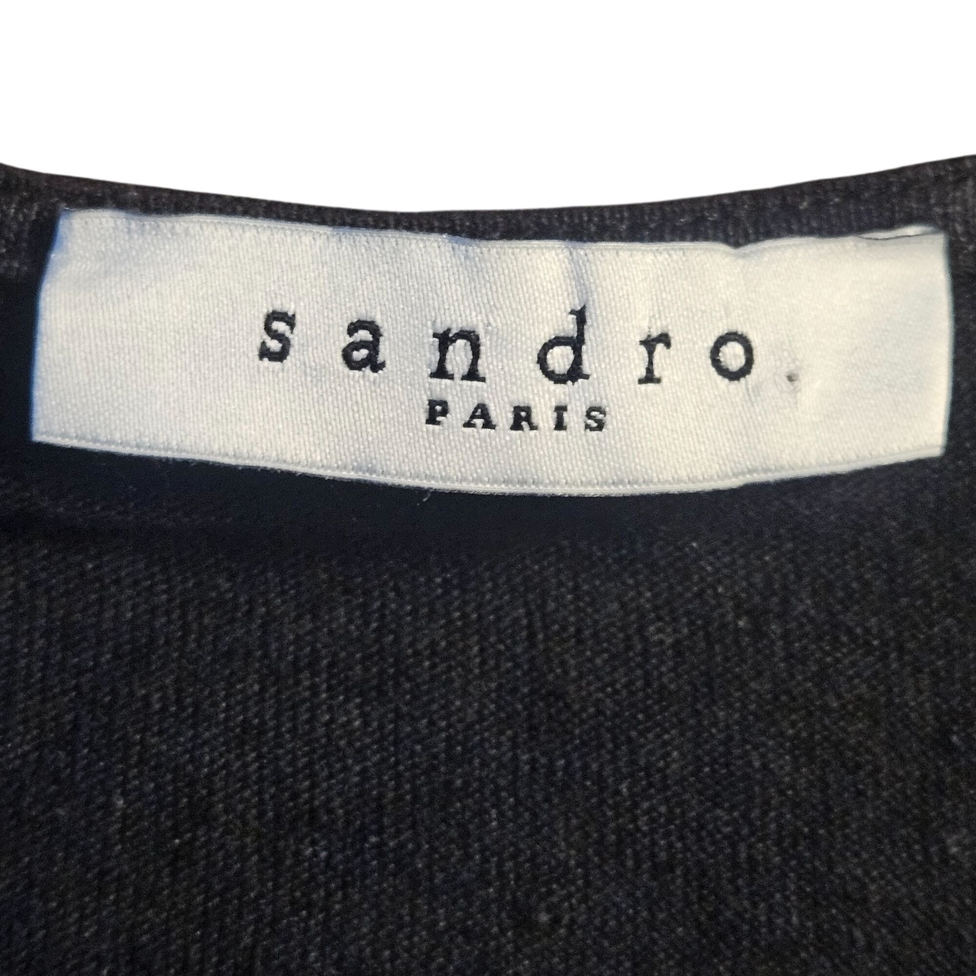 Sandro Sandro Paris Black Silk Linen S Top Luxe Minimalist Parisia Size S / US 4 / IT 40 - 4 Thumbnail