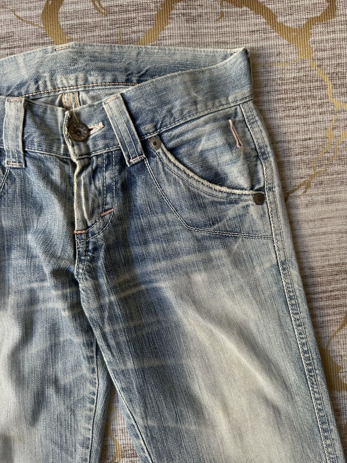 Edwin FLARE Edwin Blue Trip 503 Buckle Back Faded Distressed Denim Size US 28 / EU 44 - 12 Thumbnail