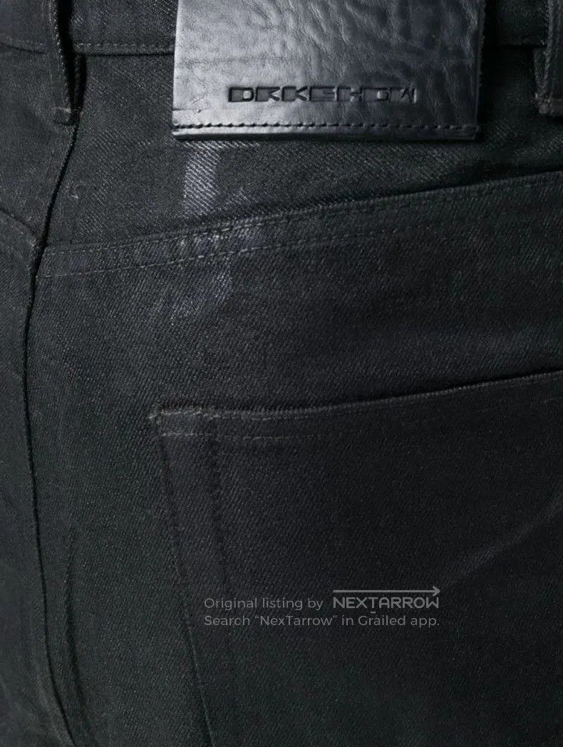 Rick Owens Drkshdw Rick Owens DRKSHDW Men's Waxed Black Denim. Size US 31 - 4 Thumbnail