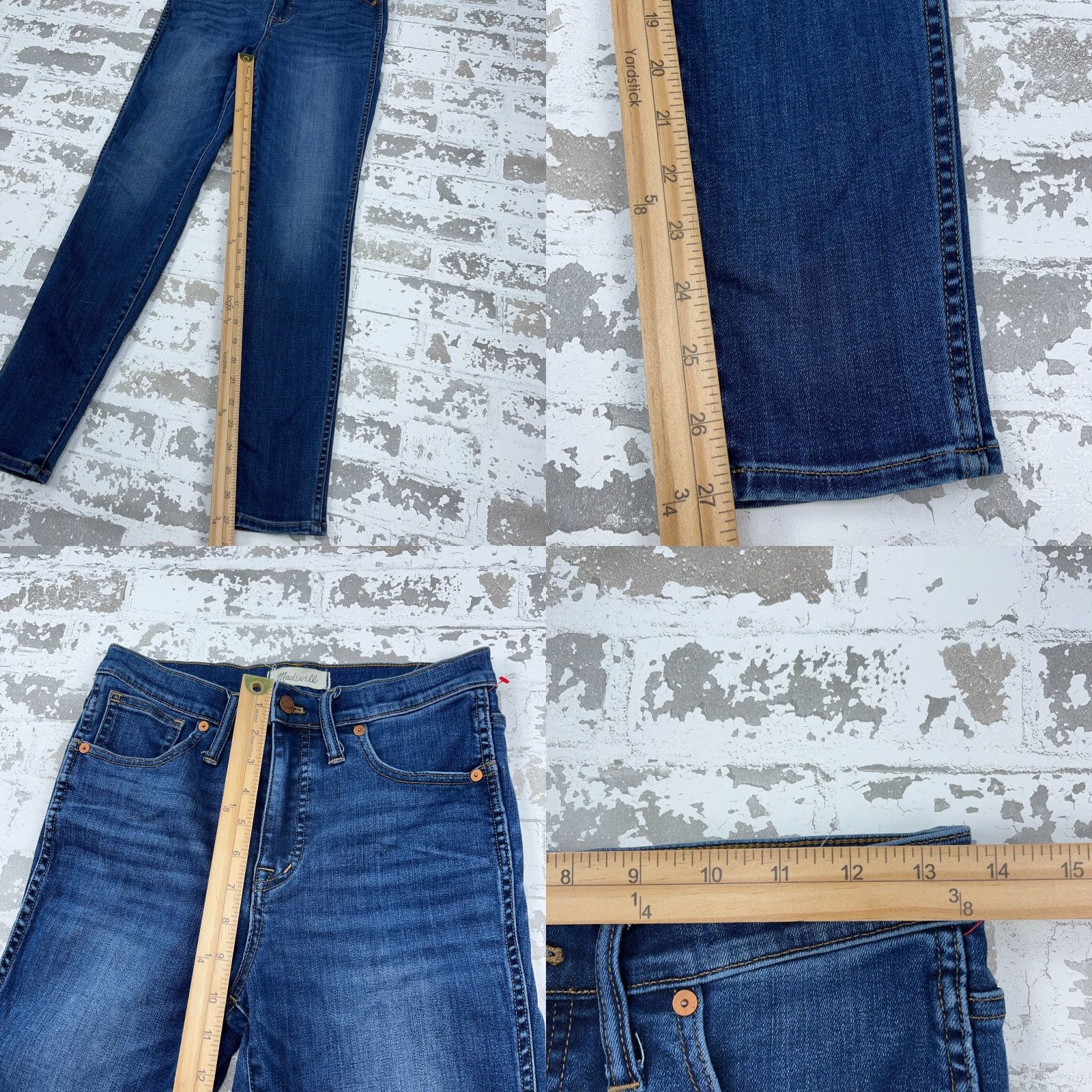 Madewell Madewell Jeans Women 28 High Rise Skinny Fit Dark Wash Stretch Faded Pants Size 28" / US 6 / IT 42 - 8 Thumbnail