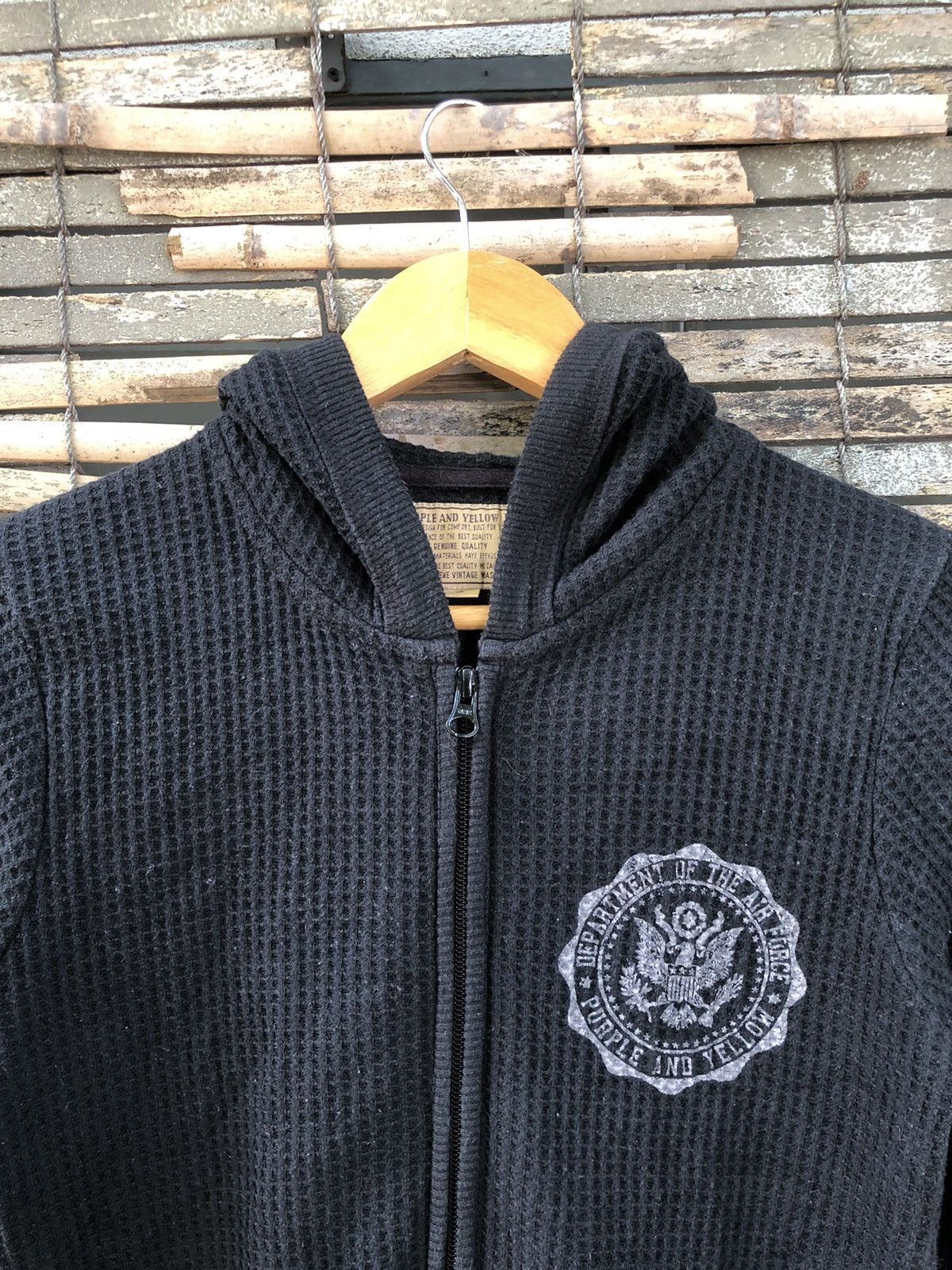 Japanese Brand × Vintage Vintage USAF Purple And Yellow Waffle Fullzipper Hoodies Size US S / EU 44-46 / 1 - 10 Thumbnail