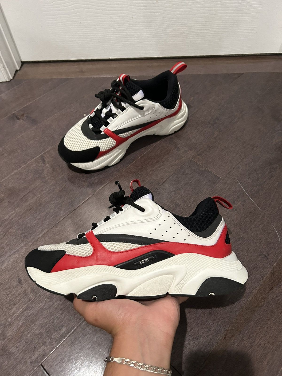 Dior *RARE DIOR B22 calf mesh sneaker red white size 44 Size US 11 / EU 44 - 4 Thumbnail