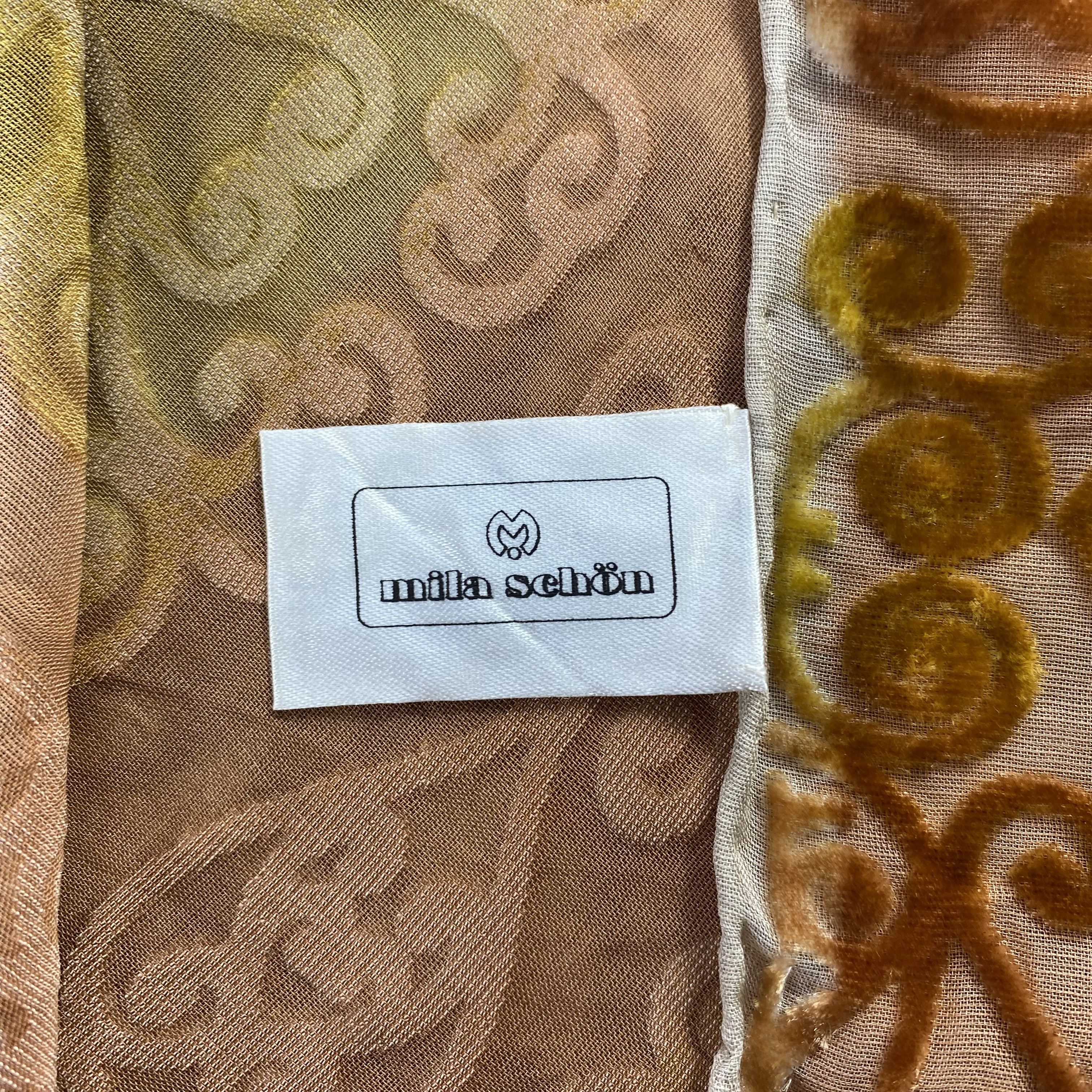 Japanese Brand × Mila Schon × Vintage Vintage Mila Schon Silk Scarf Hand Rolled Floral SS058 Size ONE SIZE - 6 Thumbnail