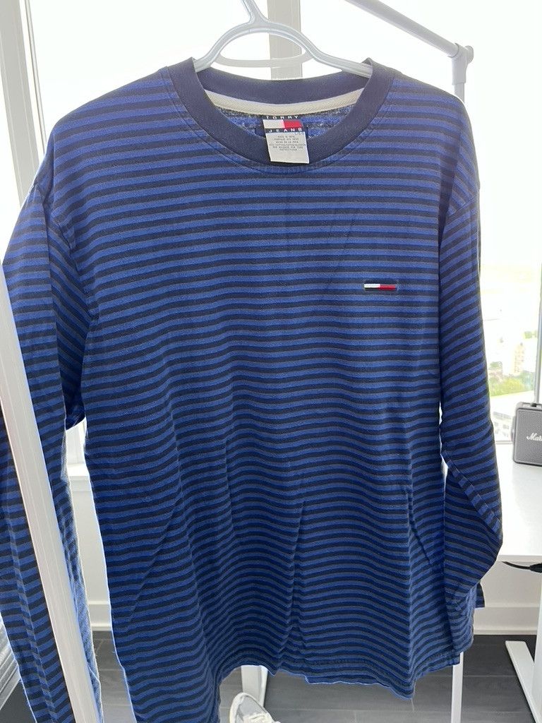 Tommy Hilfiger × Vintage Vintage Striped Tommy Hilfiger Longsleeve Size US L / EU 52-54 / 3 - 1 Thumbnail