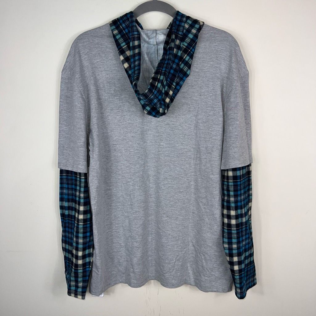 Disney Disney Parks Haunted Mansion Layered Look Flannel Plaid Sleeve Hoodie Top M Size US M / EU 48-50 / 2 - 4 Thumbnail