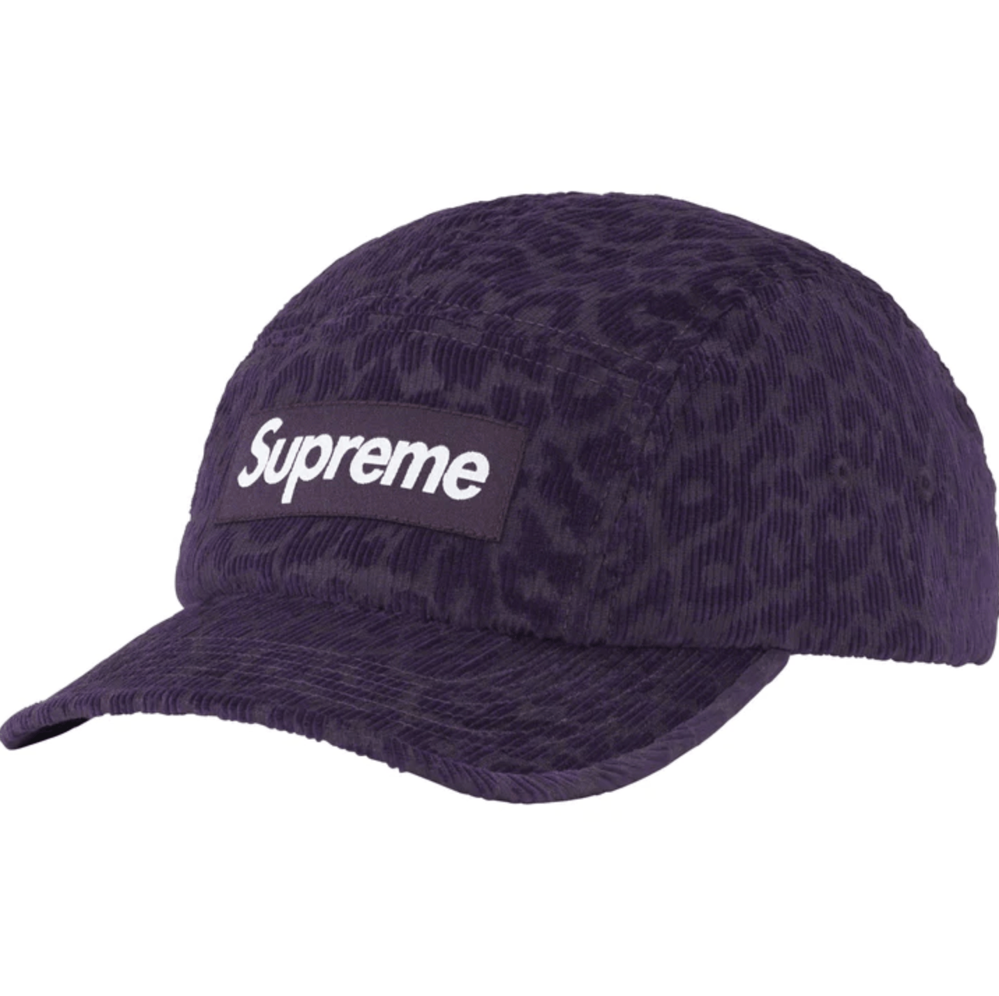Supreme Leopard Corduroy Camp Cap 黒