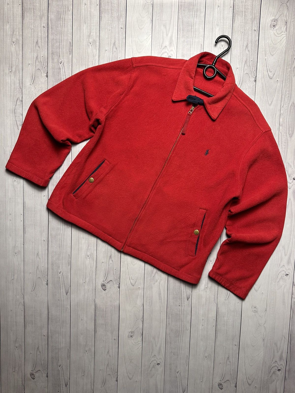 Vintage Vintage polo Ralph Lauren fleece jacket red rare size L Size US L / EU 52-54 / 3 - 1 Thumbnail
