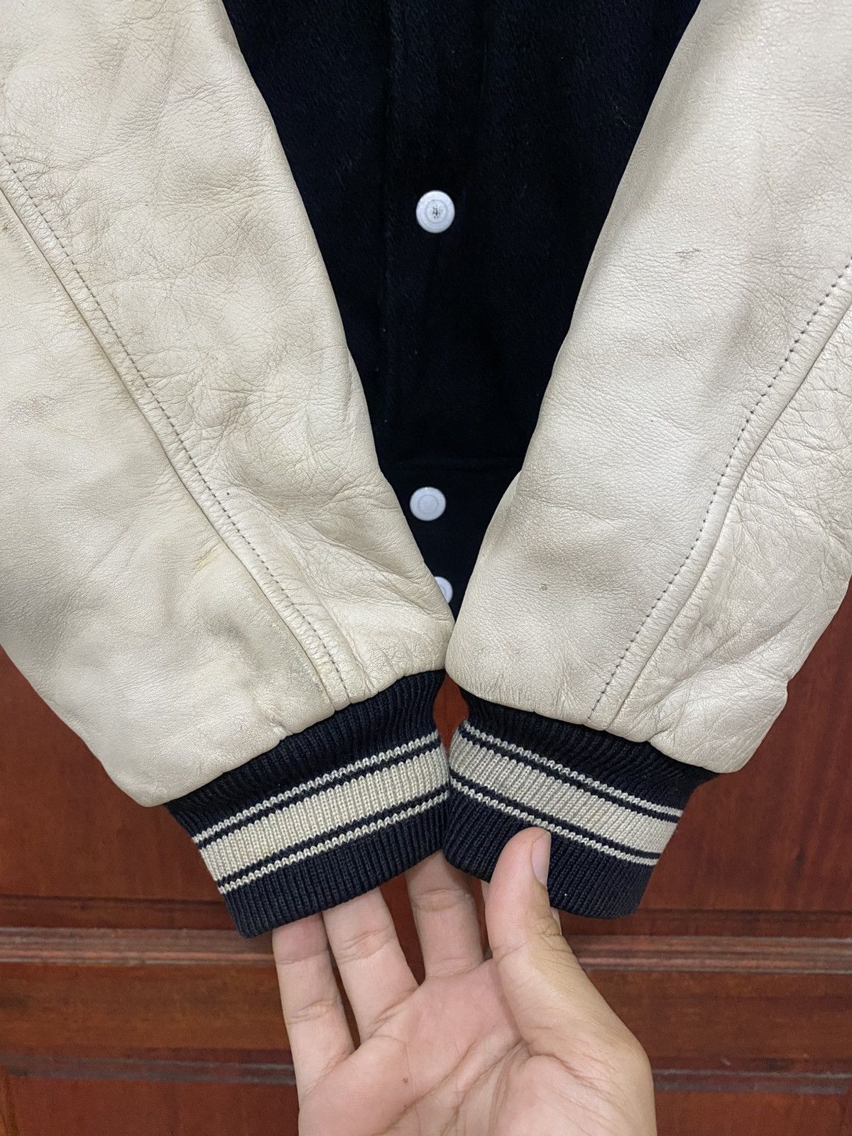 PPFM PPFM Wool Sleeve Leather Varsity Made Japan Size US M / EU 48-50 / 2 - 10 Thumbnail