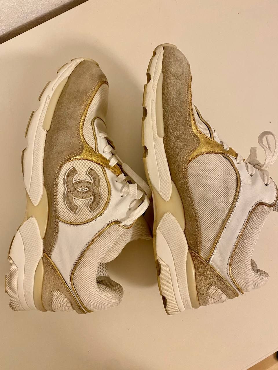 Chanel Chanel sneaker weiß trainers Damen Original 39 38,5 CC Logo Size US 8 / IT 38 - 8 Thumbnail
