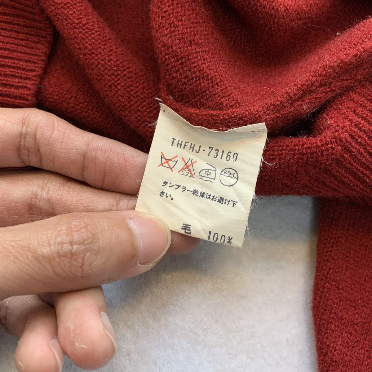 Tokio Kumagai Tokio Kumagai Crimson Wool Knitted Crewneck Sweater Size US M / EU 48-50 / 2 - 7 Thumbnail