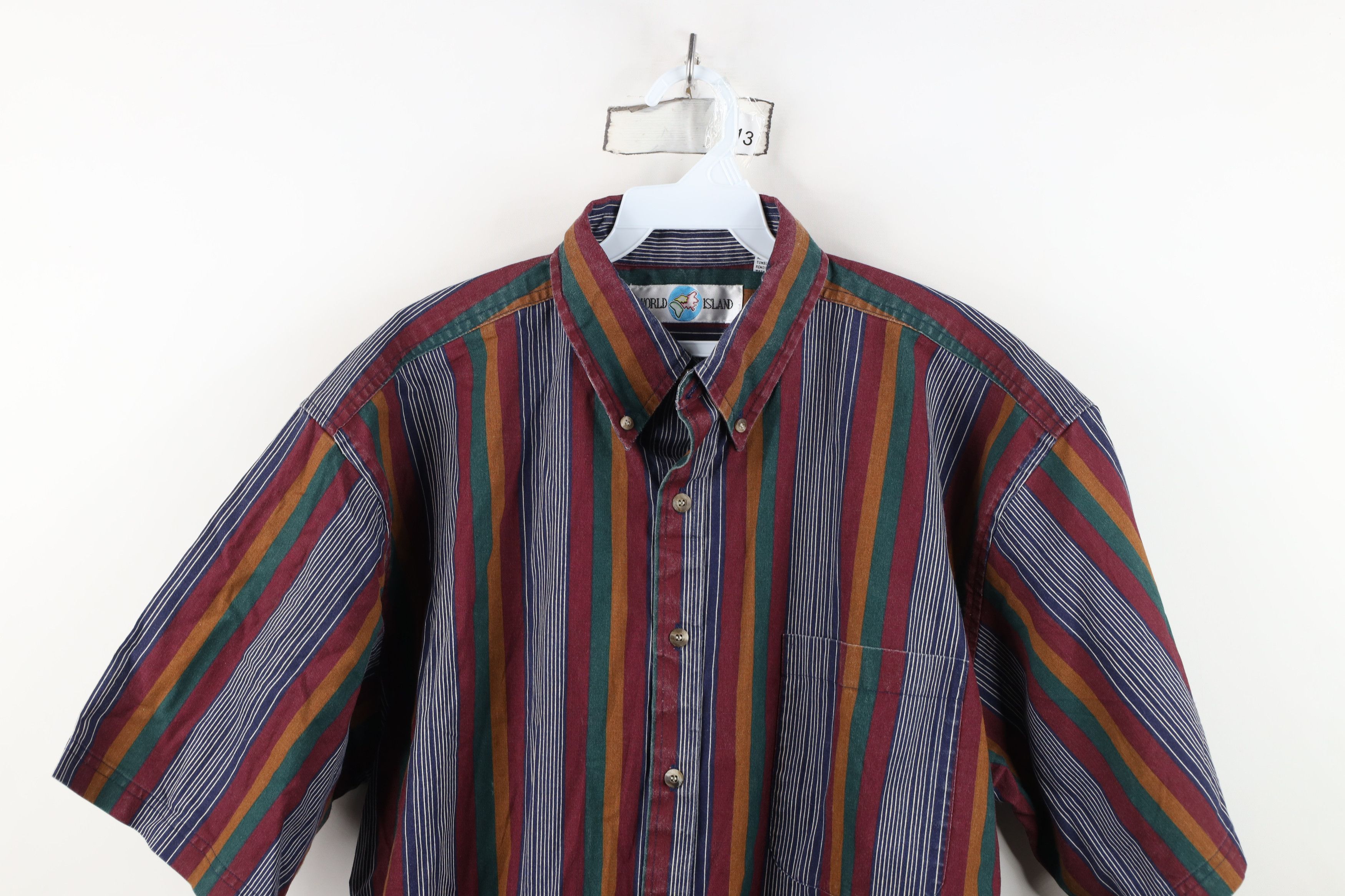 Vintage Vintage 90s Streetwear Rainbow Striped Button Down Shirt Size US L / EU 52-54 / 3 - 2 Thumbnail