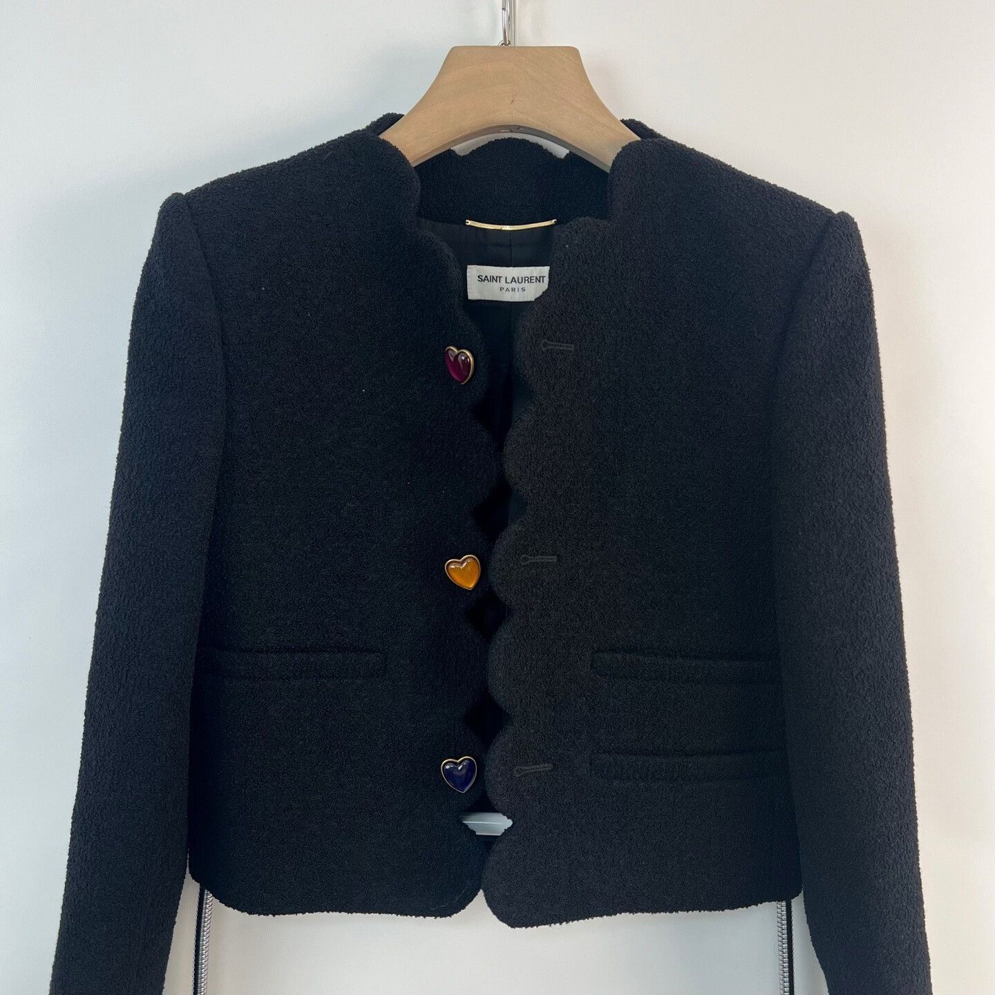 Saint Laurent Paris Saint Laurent Short Coat with Heart Gem Buttons Size S / US 4 / IT 40 - 1 Thumbnail