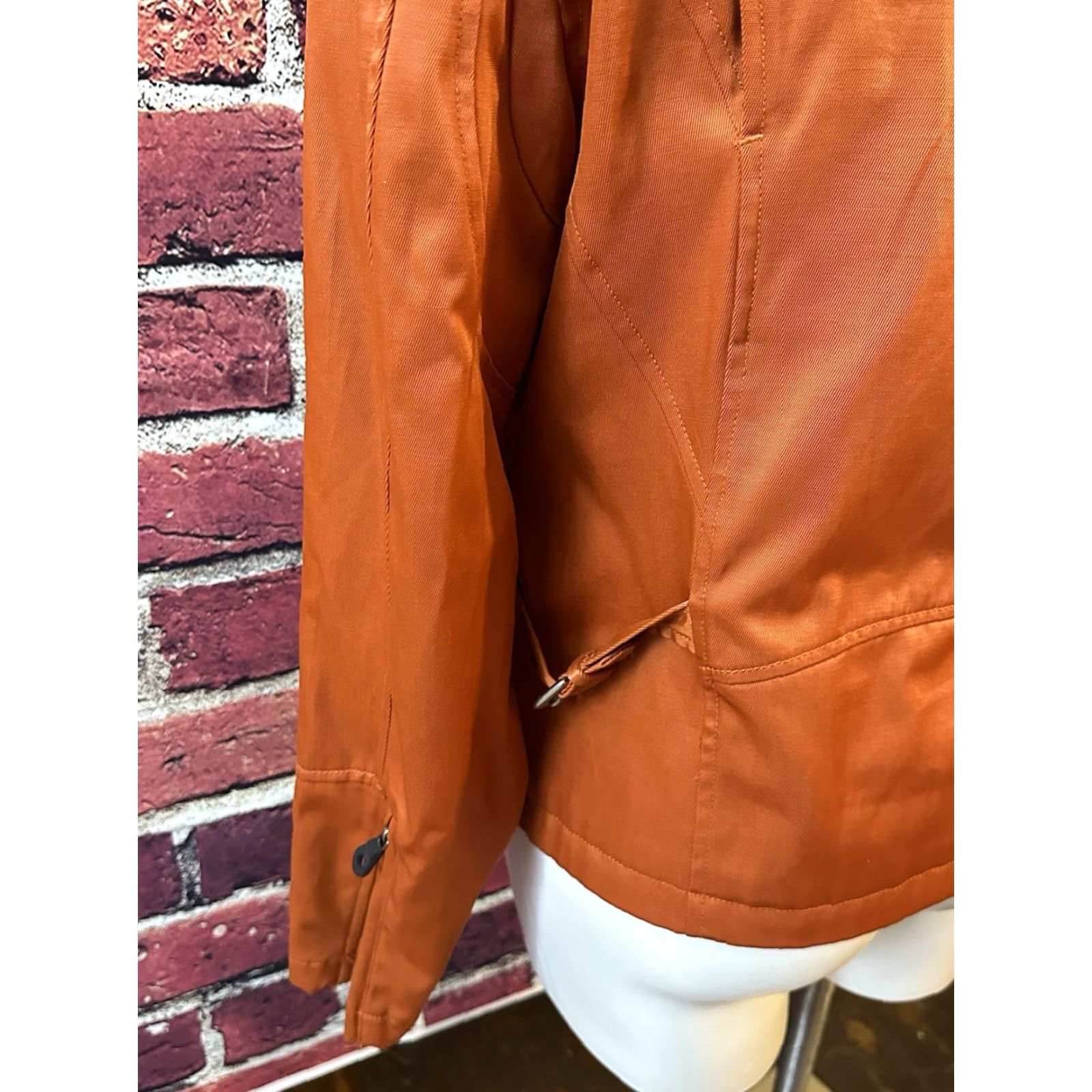 Harley Davidson Harley-Davidson Motorcycle Jacket Women's M Orange Cotton Nylon Weave Full Zip Logo Back Modern Softshell Zip Pockets Size M / US 6-8 / IT 42-44 - 7 Thumbnail