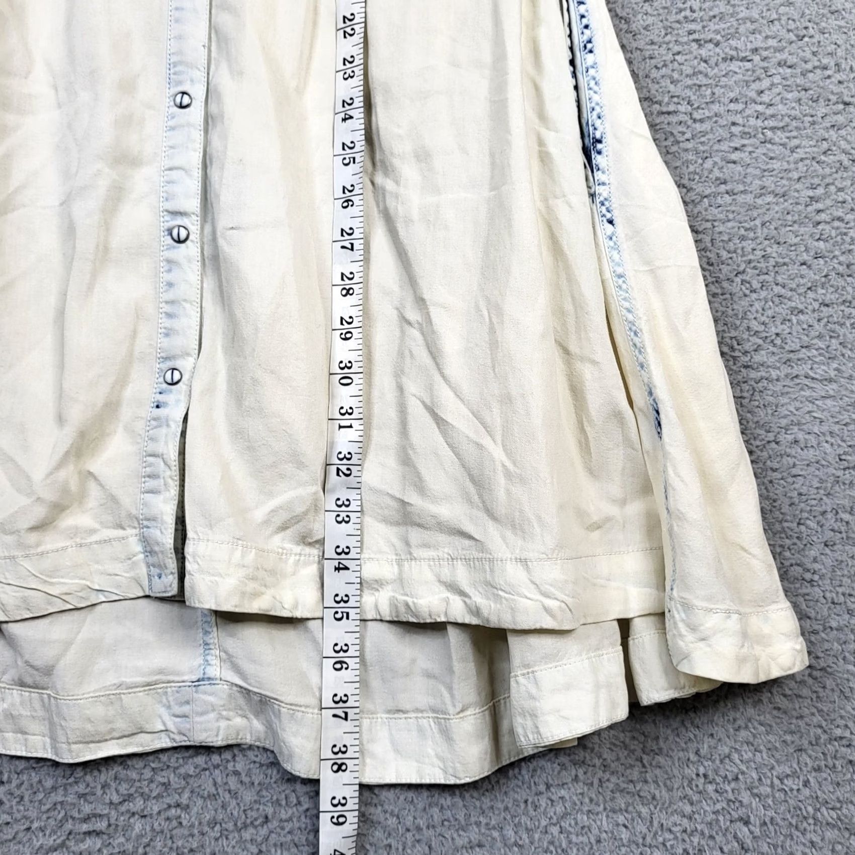 Vintage RYAN MICHAEL Women's Shirt Dress S White Tie-dye Button Snap Collared 100% Tencel Casual Vintage No Size S / US 4 / IT 40 - 7 Thumbnail