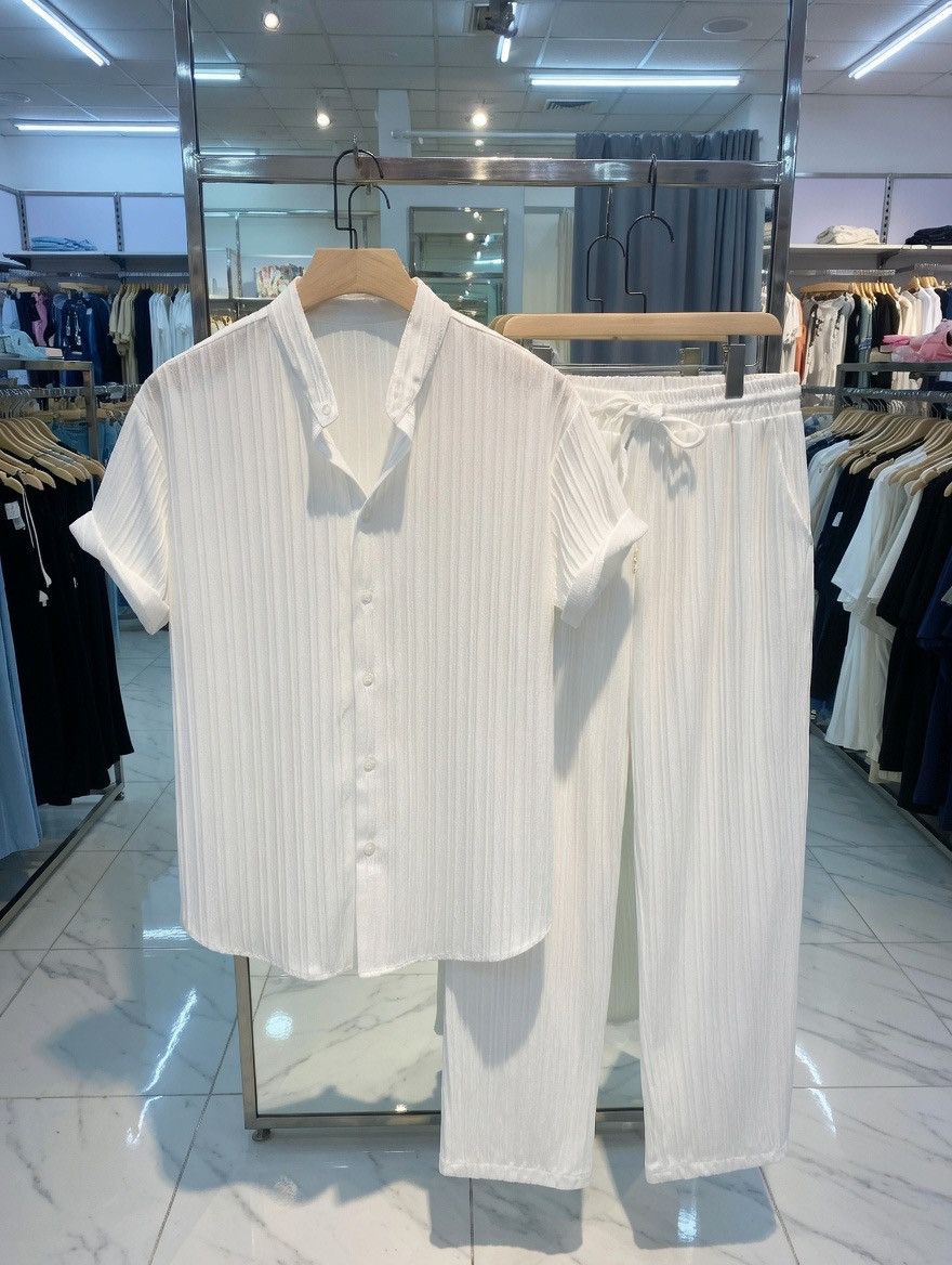 Other Completo Uomo Bianco Plissettato Camicia + Pantaloni - M Size US M / EU 48-50 / 2 - 1 Thumbnail