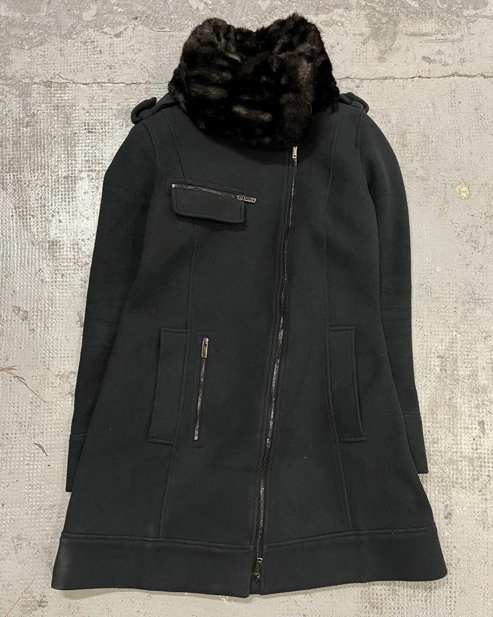 Emporio Armani AW2009 Emporio Armani Fur Collar Black Long Coat Size S / US 4 / IT 40 - 4 Thumbnail