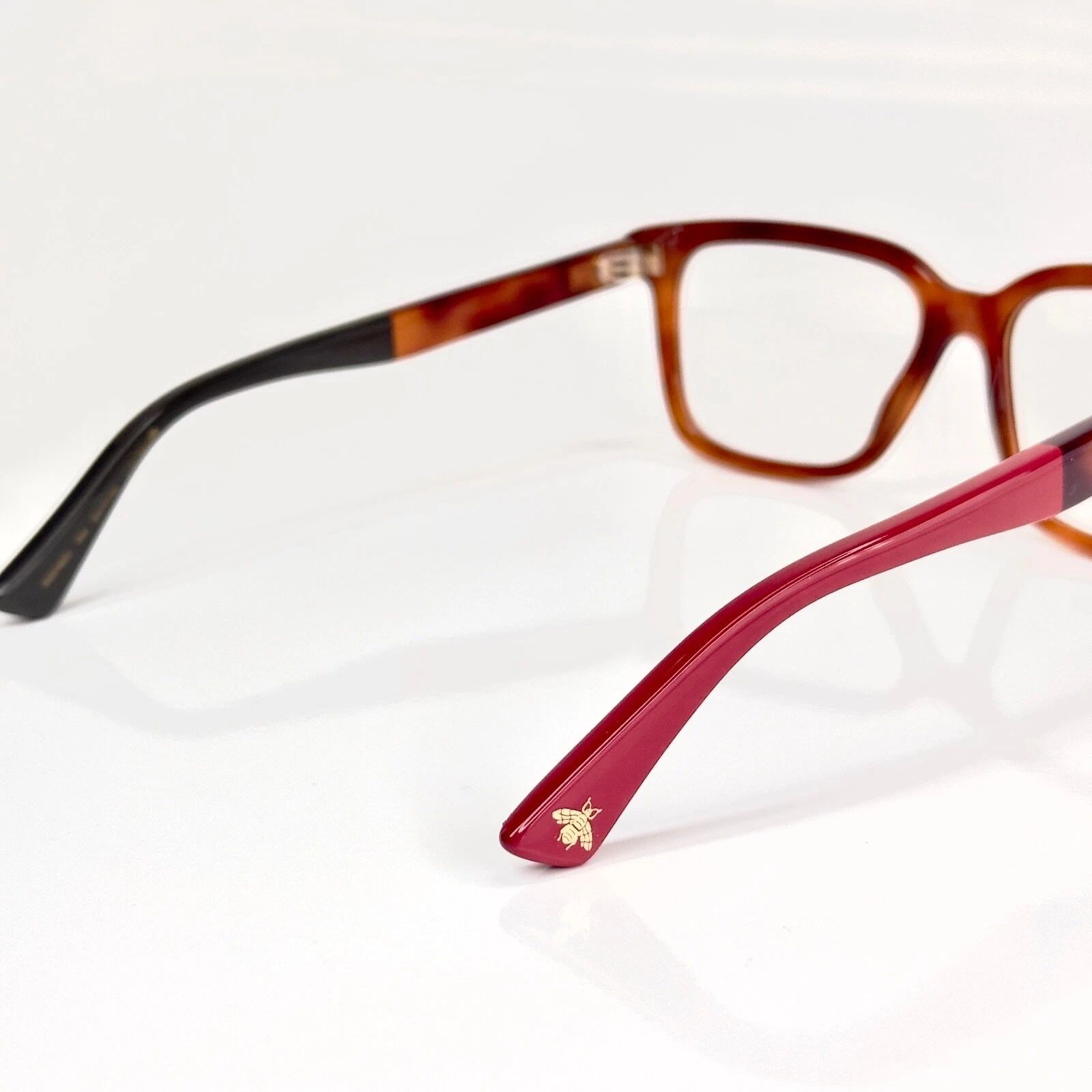 Gucci GUCCI GG0160O 0160 Tortoise Red Green Eyeglasses Optical 004 Size ONE SIZE - 4 Thumbnail