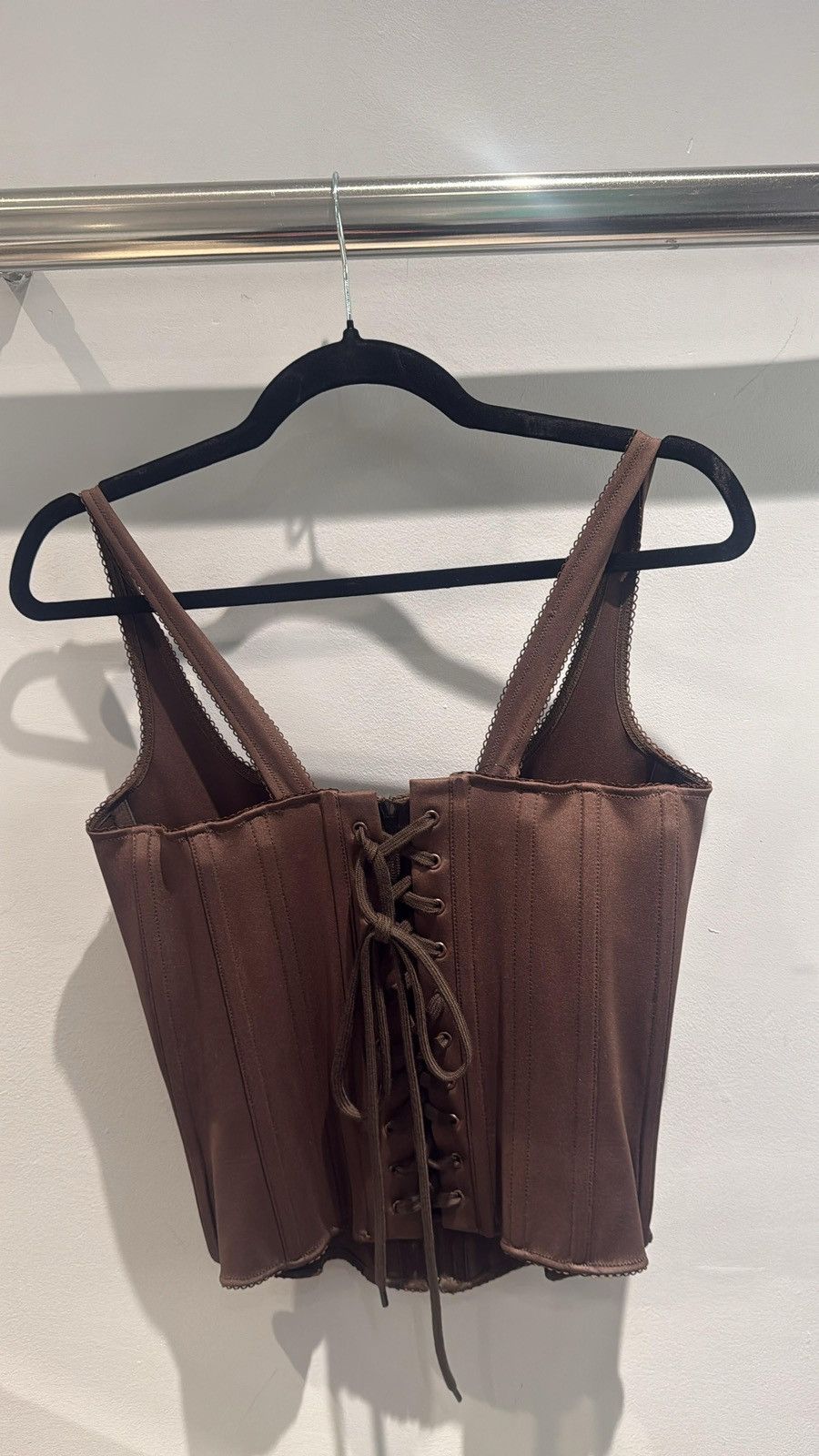 Balenciaga o1srvl11e0425 / Tank Top Corset in Brown Size XL / US 12-14 / IT 48-50 - 1 Thumbnail