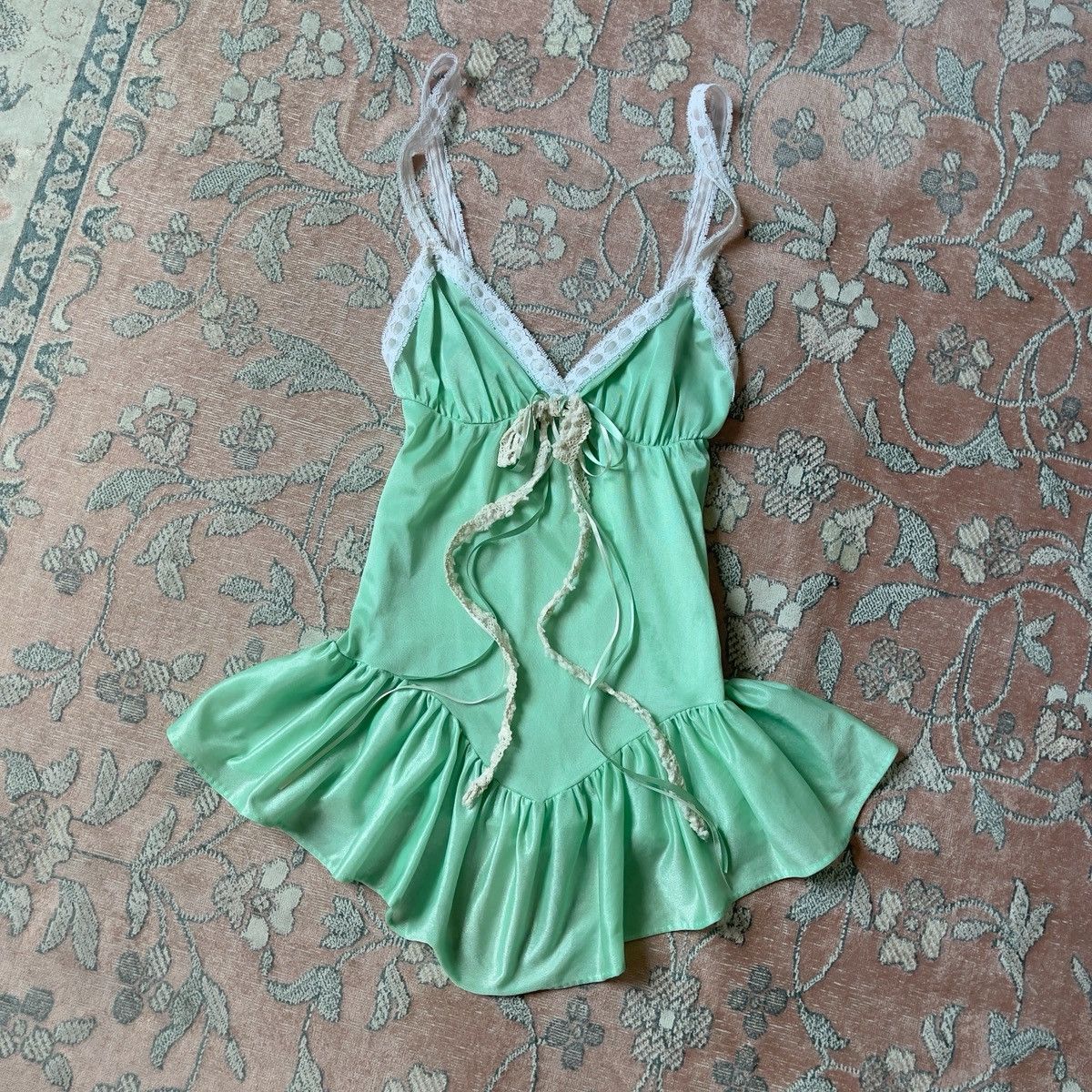 Vintage Romantic 1980's Mint Green Camisole (S-M) Size M / US 6-8 / IT 42-44 - 9 Thumbnail