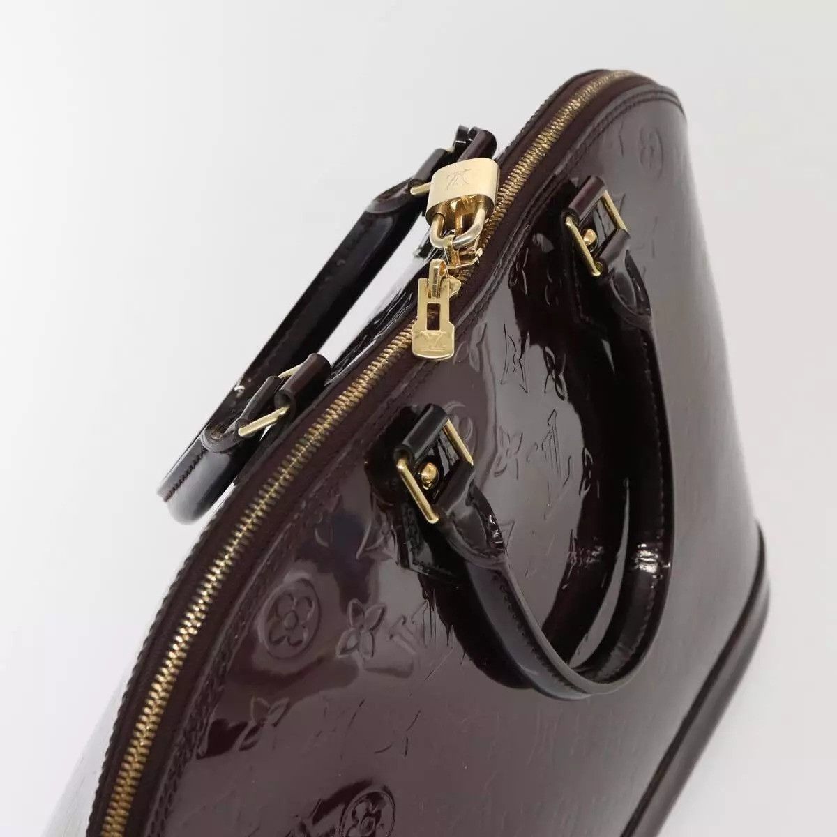 Louis Vuitton LOUIS VUITTON Monogram Vernis Alma GM Hand Bag Amarante Size ONE SIZE - 13 Thumbnail