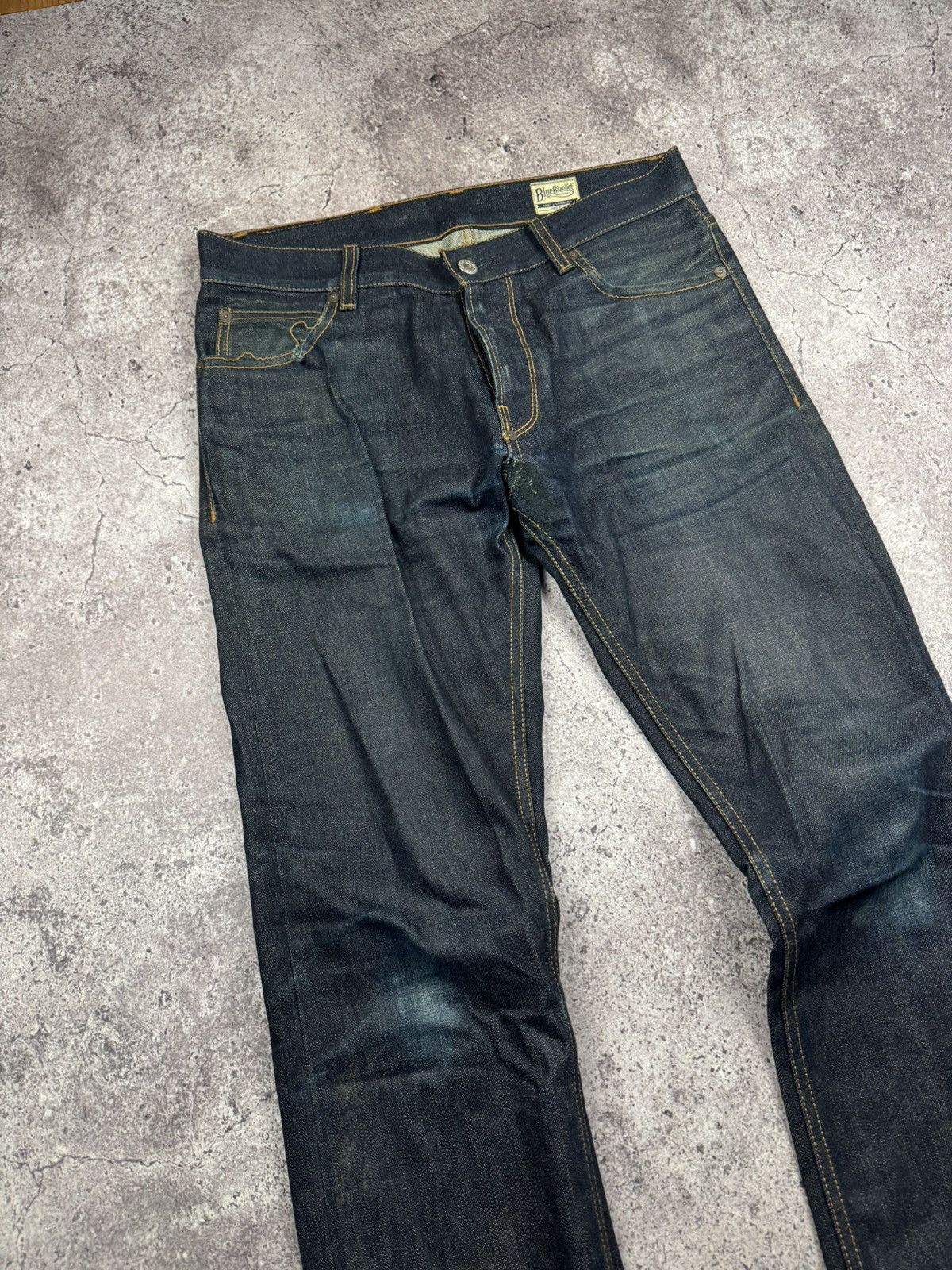 Blue Blanket Vintage BLUE BLANKET Distressed Japanese Jeans Selvage Faded Size US 30 / EU 46 - 3 Thumbnail