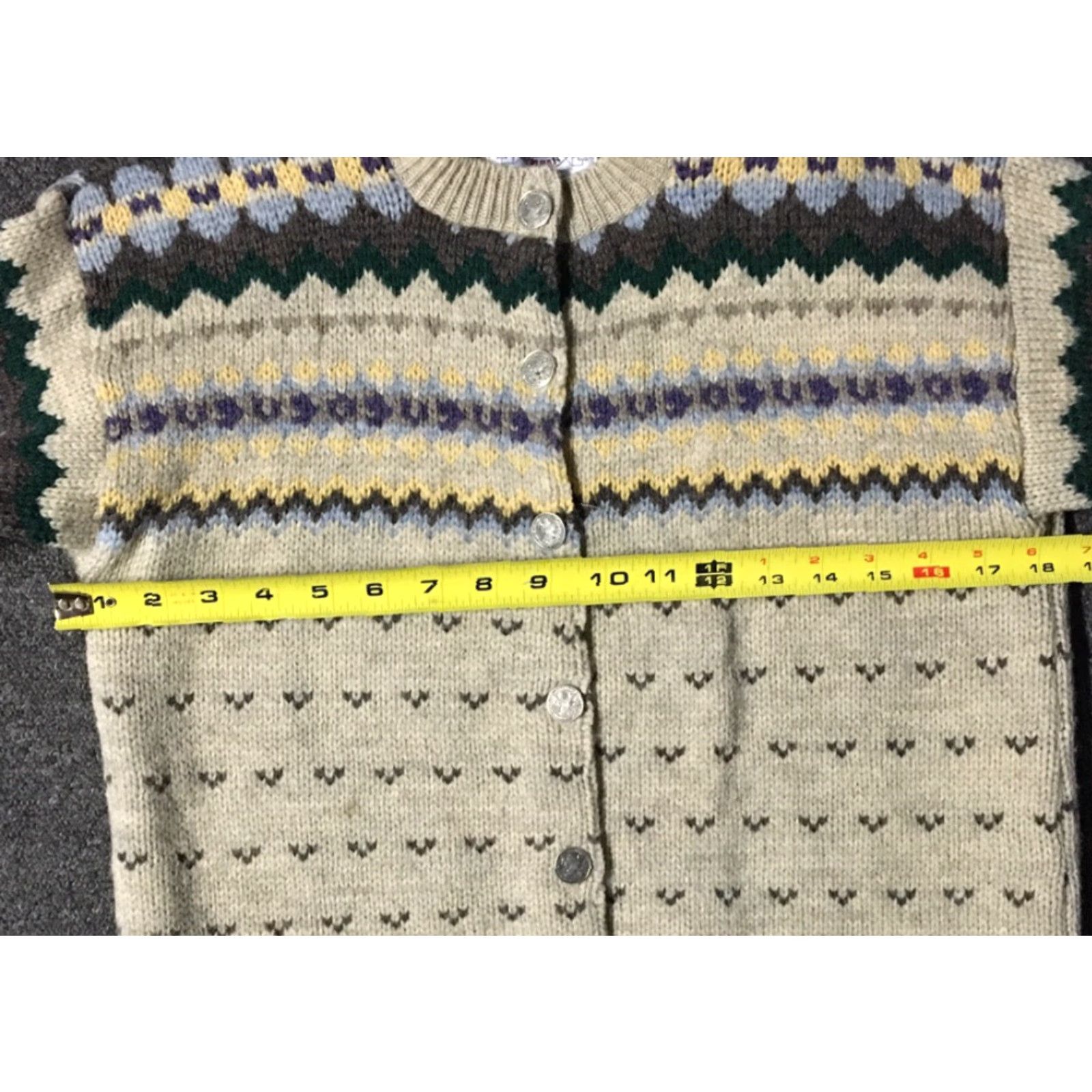 Vintage VINTAGE Cambridge Dry Goods Wool Knit Sweater M Women's Beige 80s 90s Heart Striped Casual USA Ski Western Cardigan Size M / US 6-8 / IT 42-44 - 7 Thumbnail