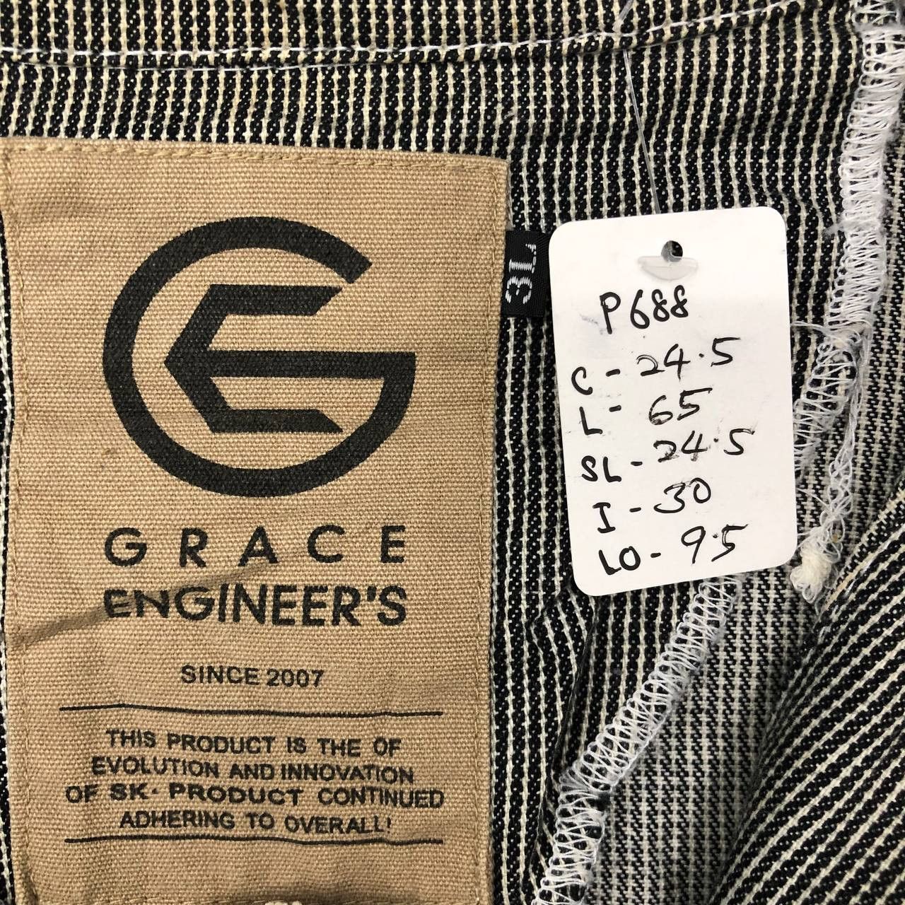 Hysteric Glamour × Japanese Brand P688 RIPPED HICKORY STRIPED GRACE ENGINEER'S COVERALLS Size US XL / EU 56 / 4 - 7 Thumbnail