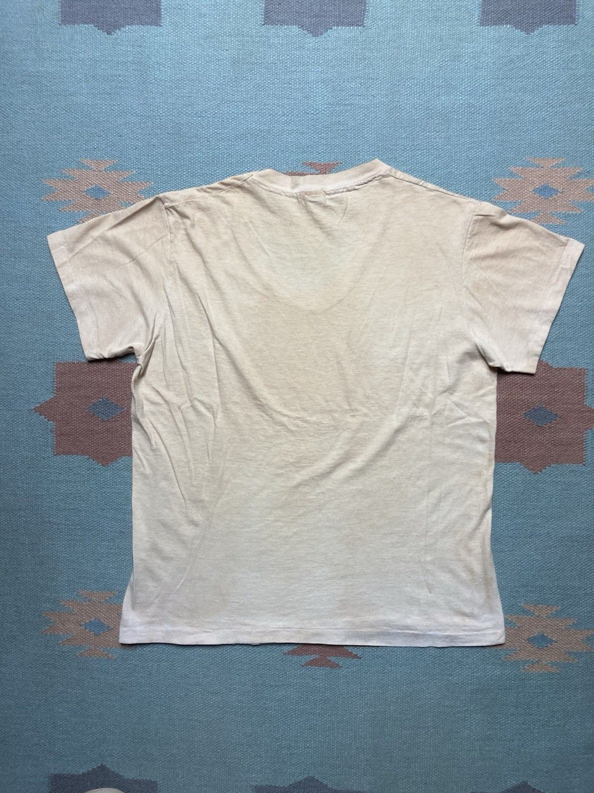 Hanes × Vintage 80s blank white t shirt Hanes v neck soft grunge cotton M Size US M / EU 48-50 / 2 - 2 Thumbnail